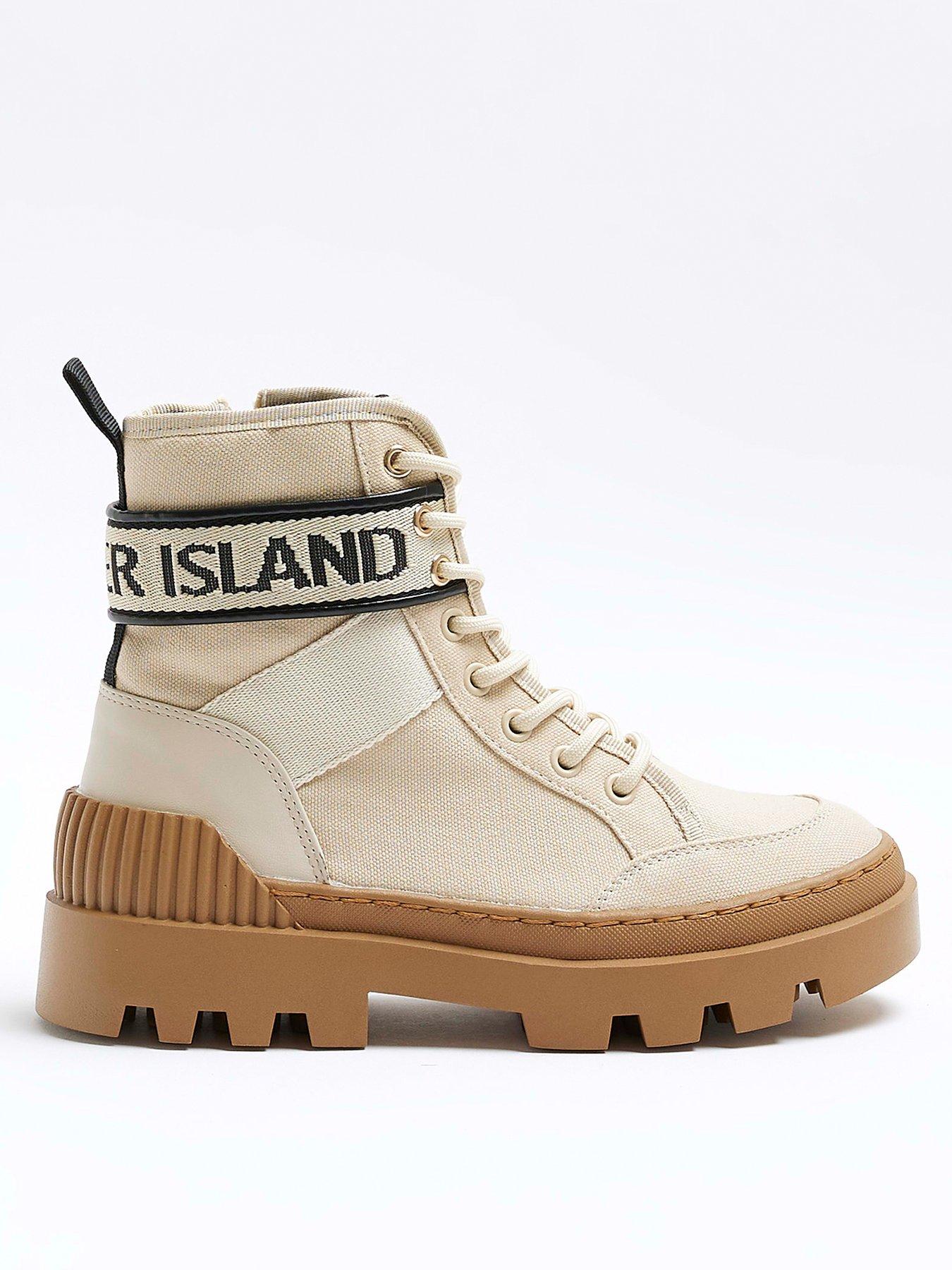 River Island Canvas Boot Beige littlewoods