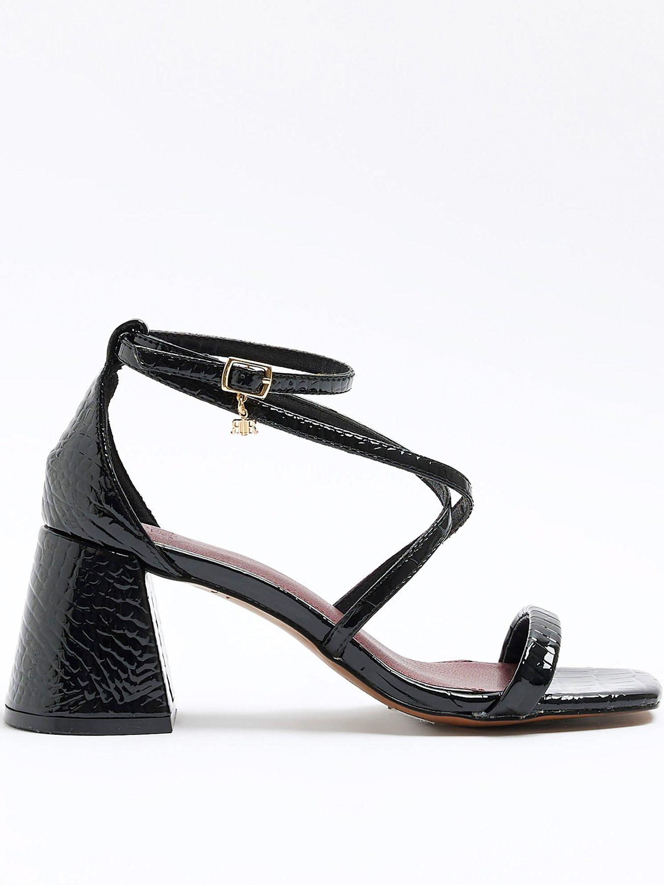 River island black heeled on sale sandals