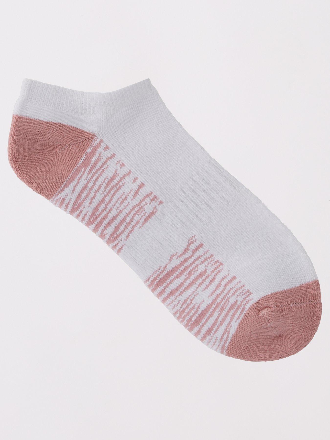  image of everyday-5-pack-targeted-cushioning-trainer-liner-socks-white