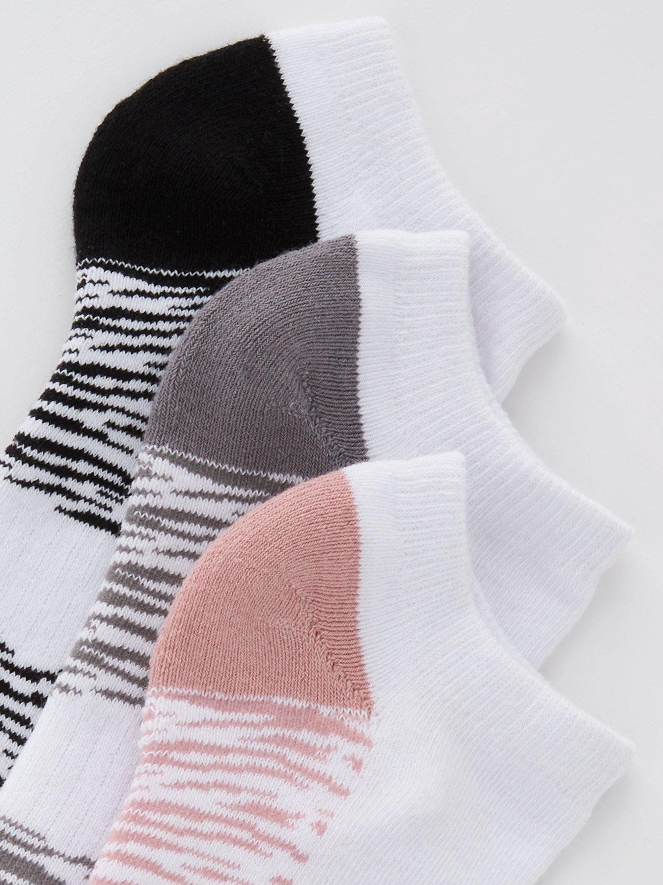  image of everyday-5-pack-targeted-cushioning-trainer-liner-socks-white