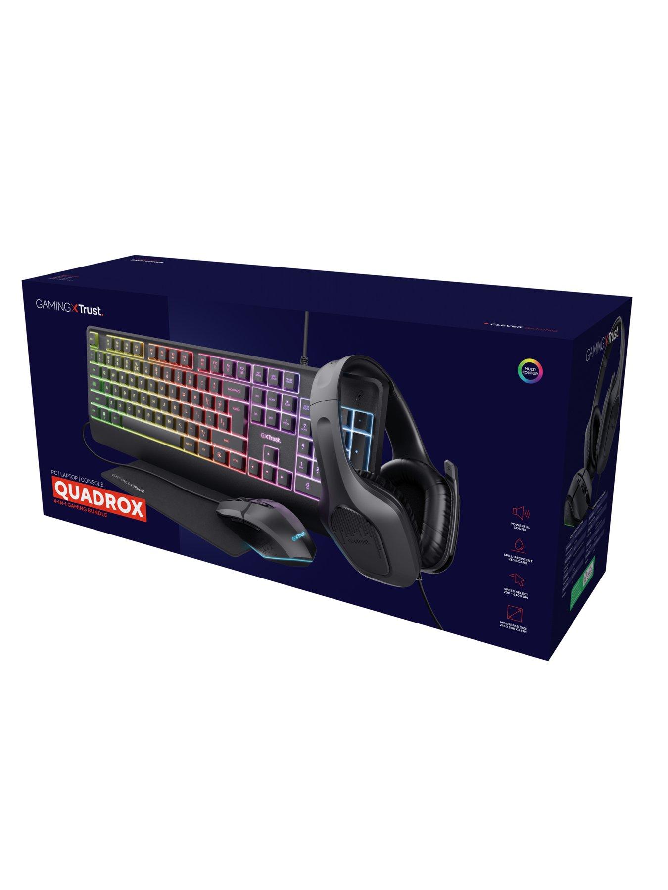 Trust GXT 792 Quadrox 4-in-1 Gaming Bundle - Gaming Headset, Light