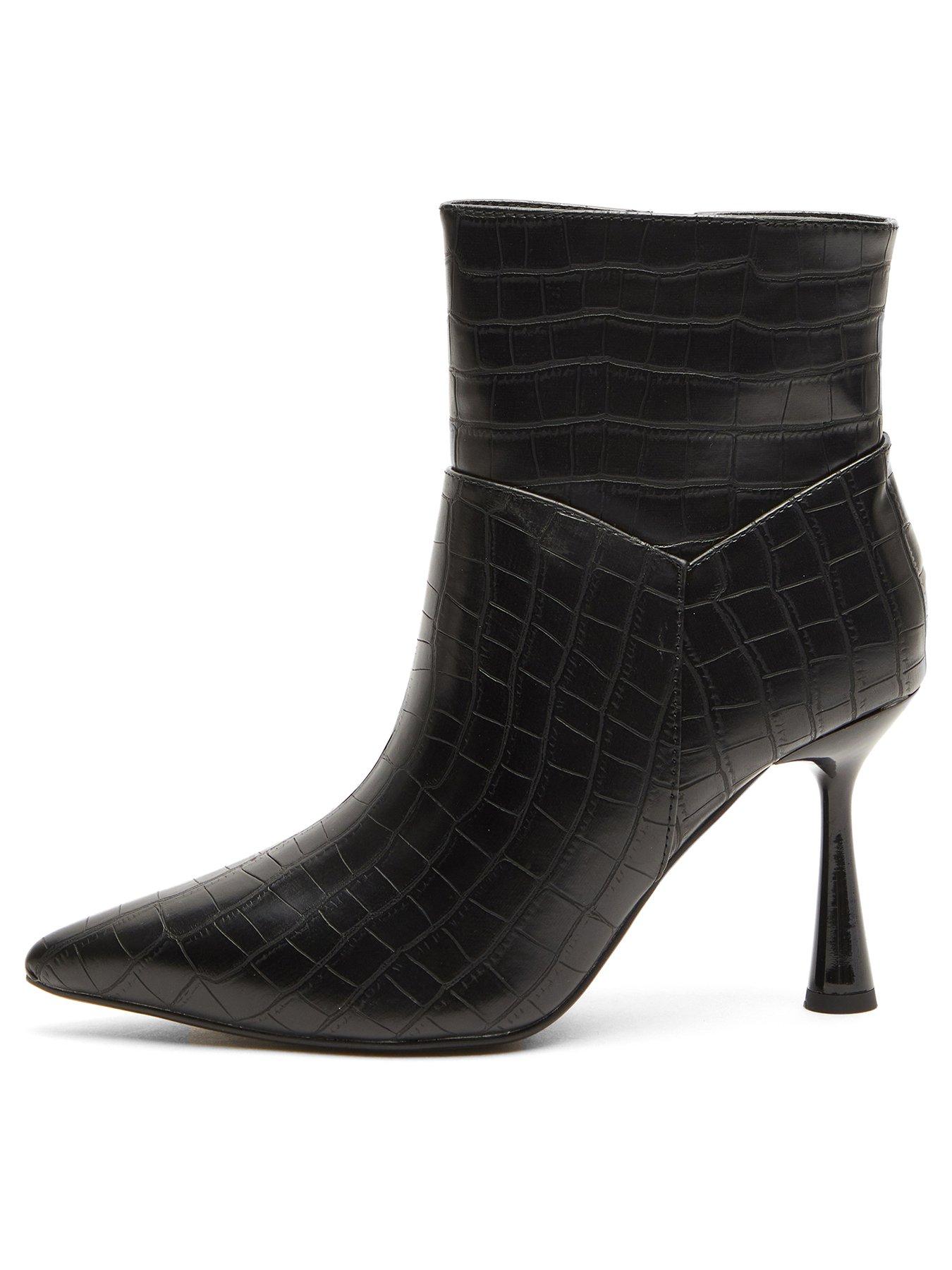 Quiz black ankle boots sale