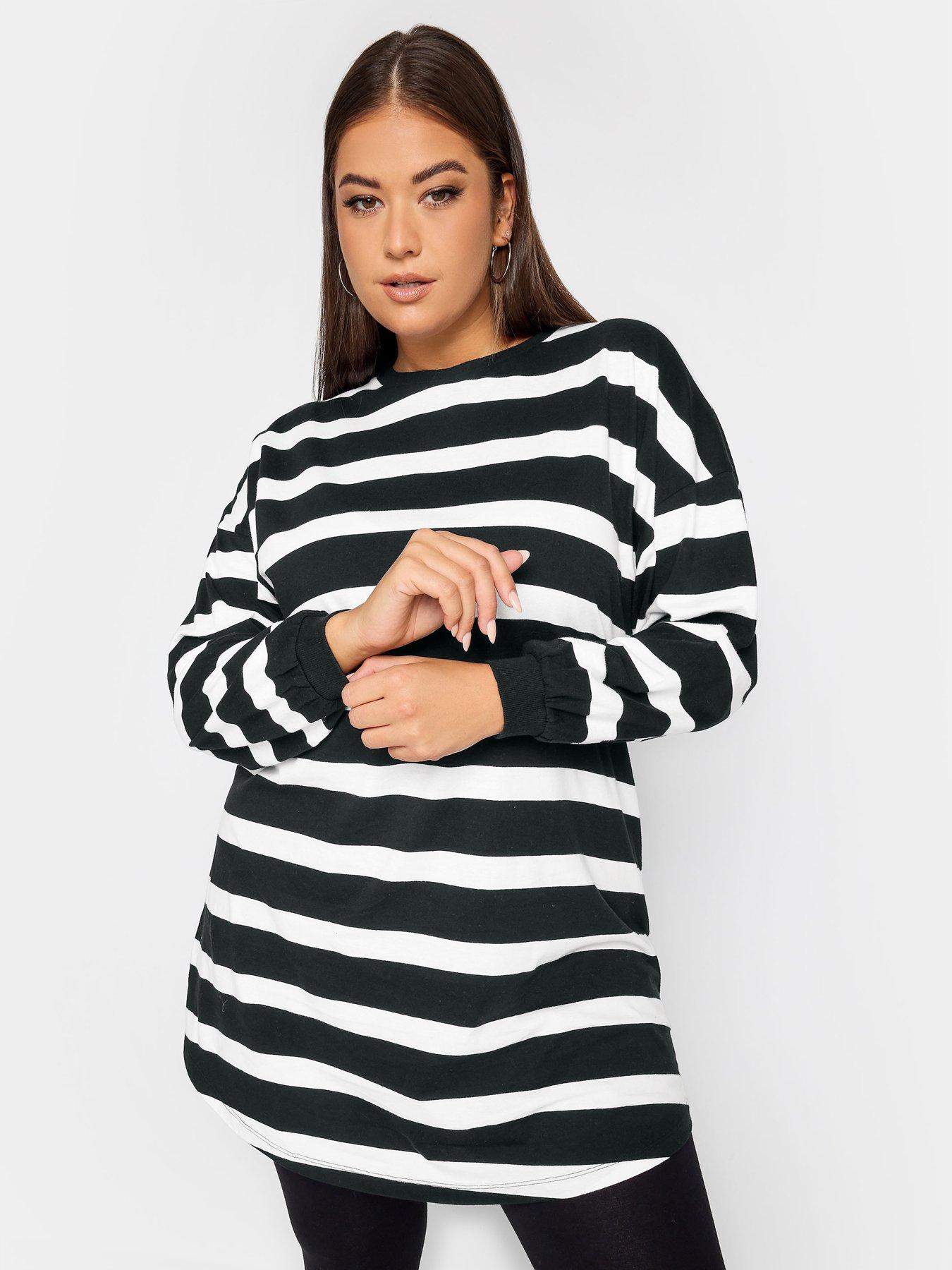 YOURS LONDON Plus Size Black Diamante Stripe Cape Top