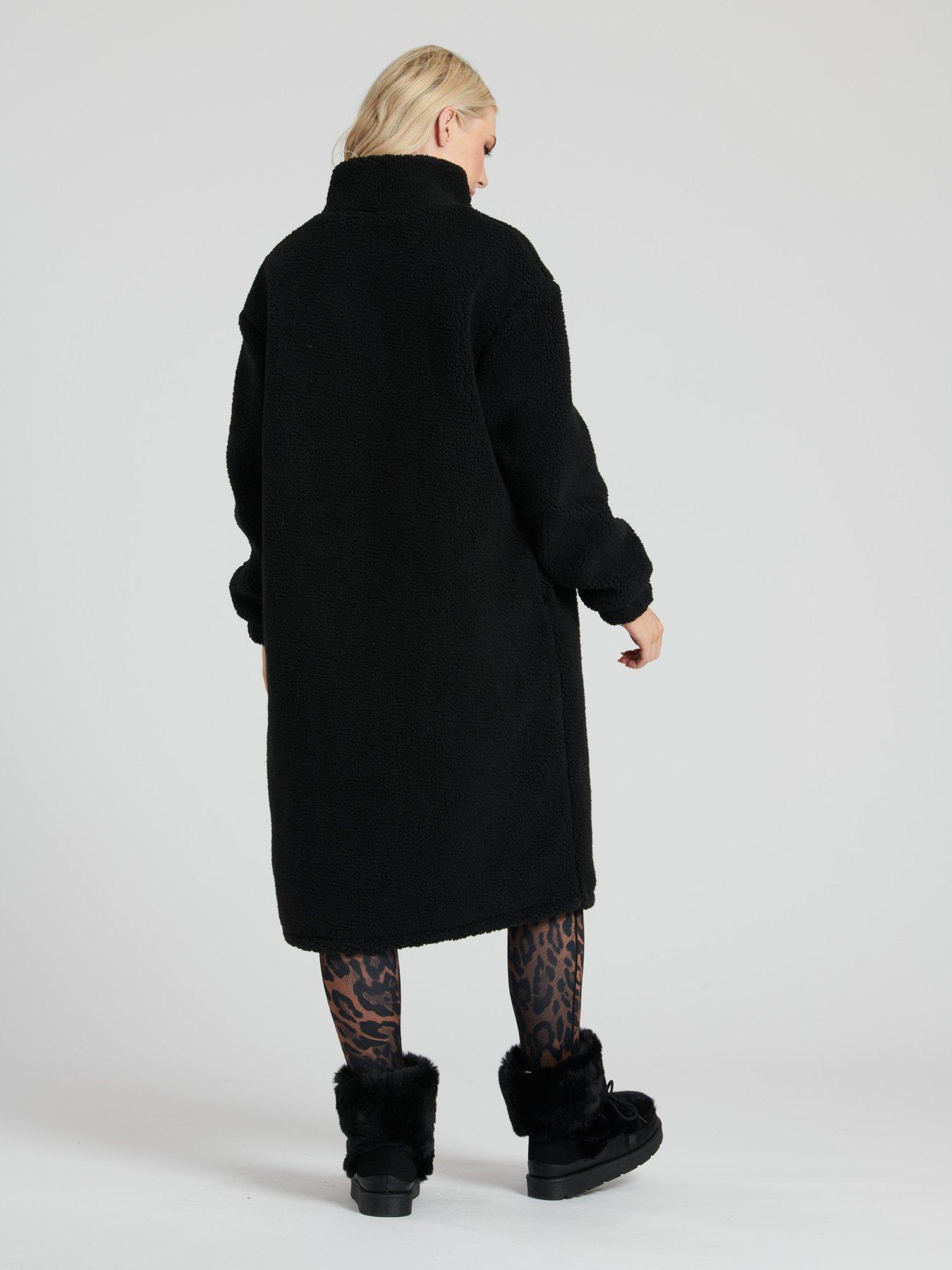  image of south-beach-bor-midi-coat-with-contrast-zip-multi