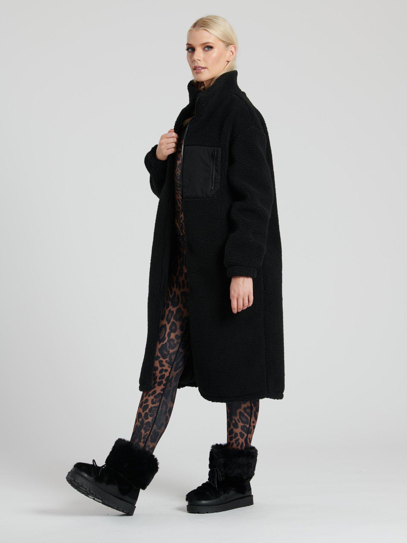  image of south-beach-bor-midi-coat-with-contrast-zip-multi