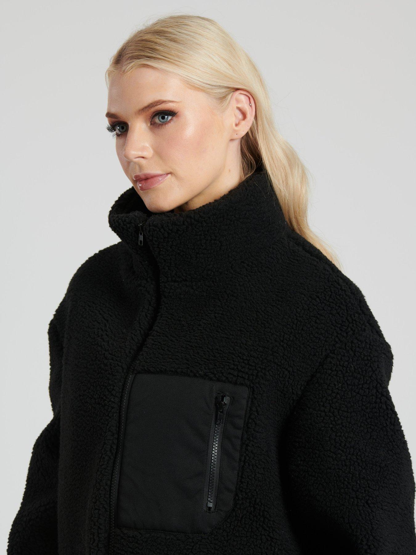  image of south-beach-bor-midi-coat-with-contrast-zip-multi