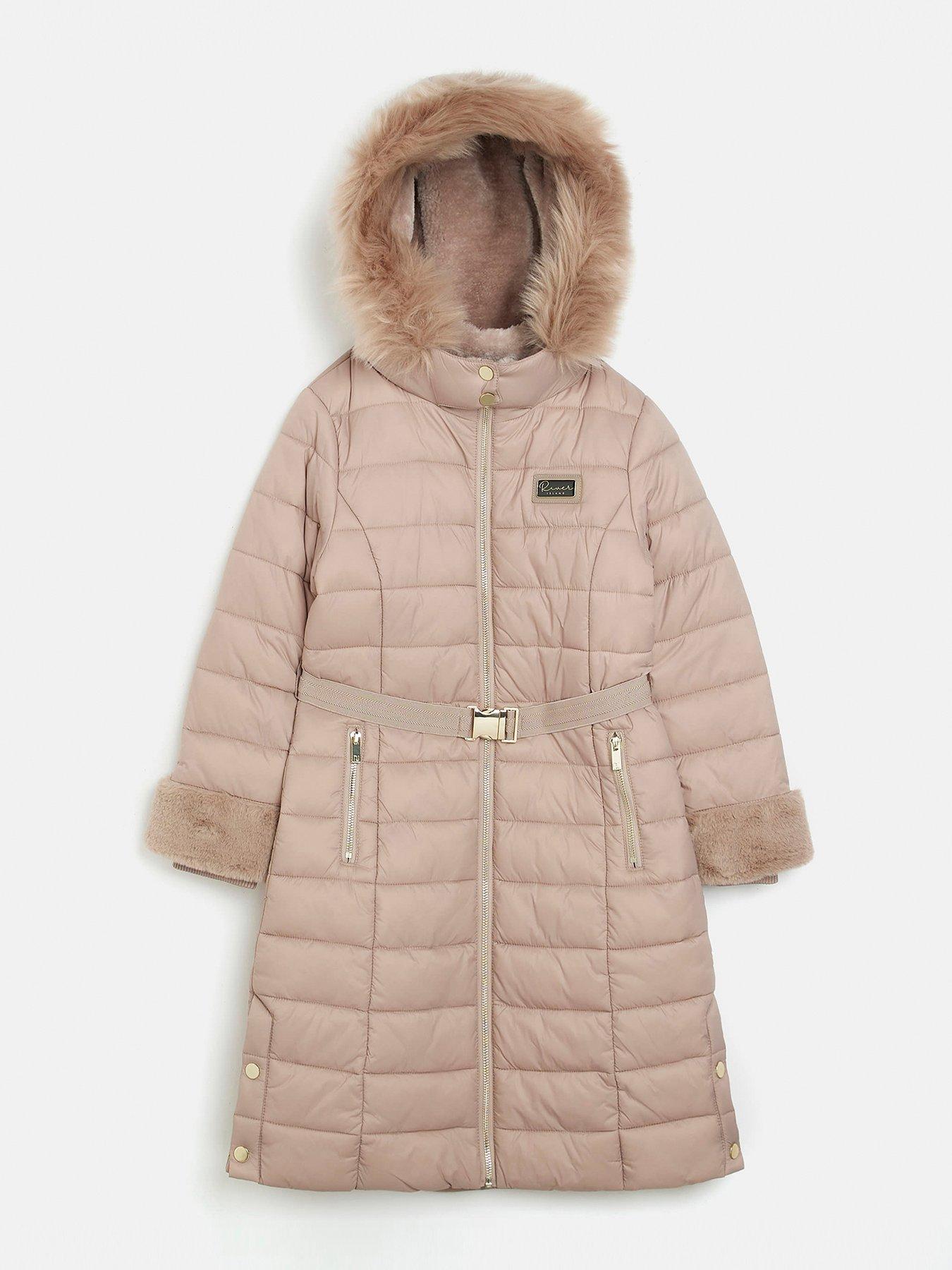 River island coat with cheap fur hood