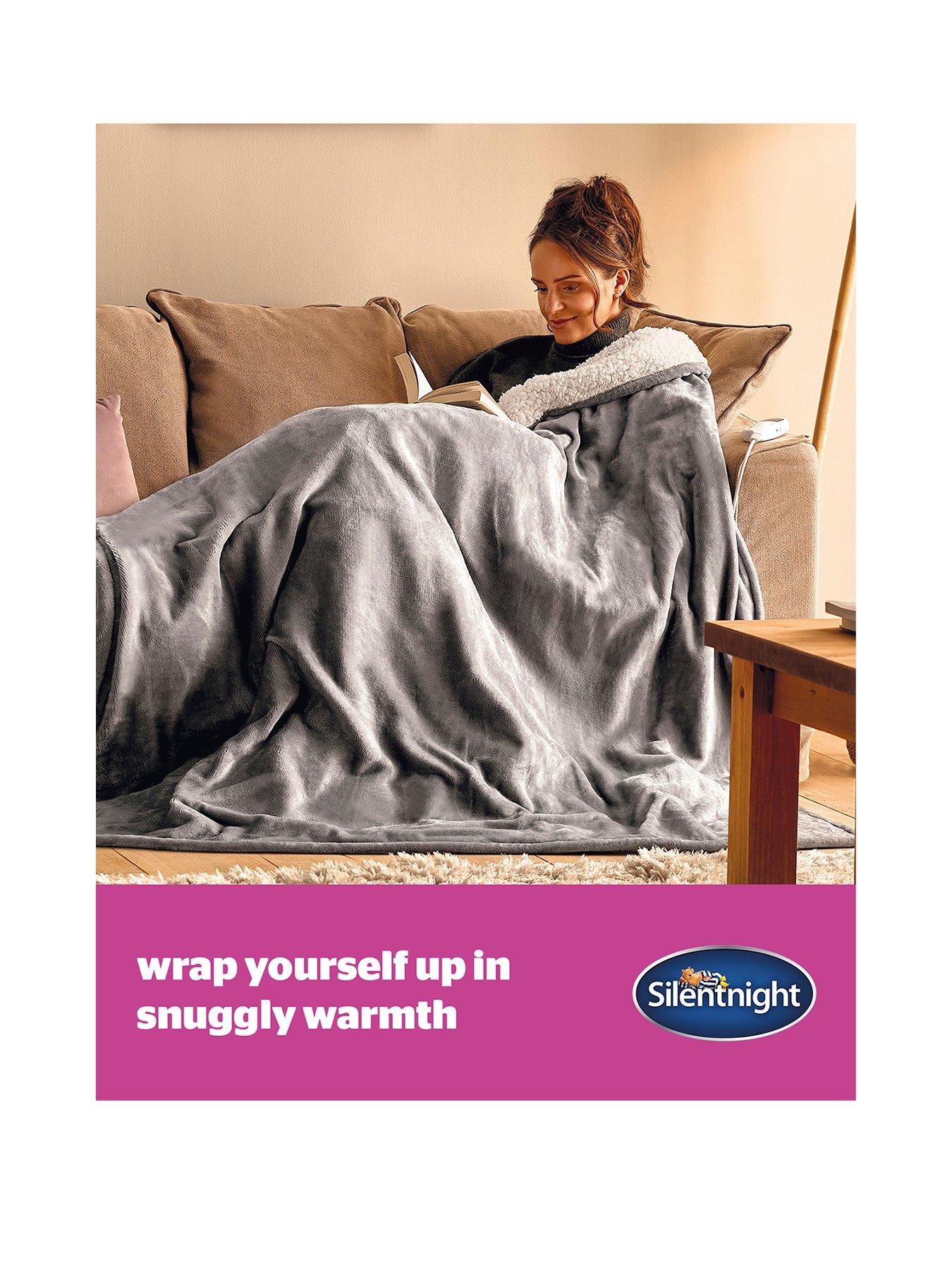 Silentnight Sherpa Electric Heated Throw Grey