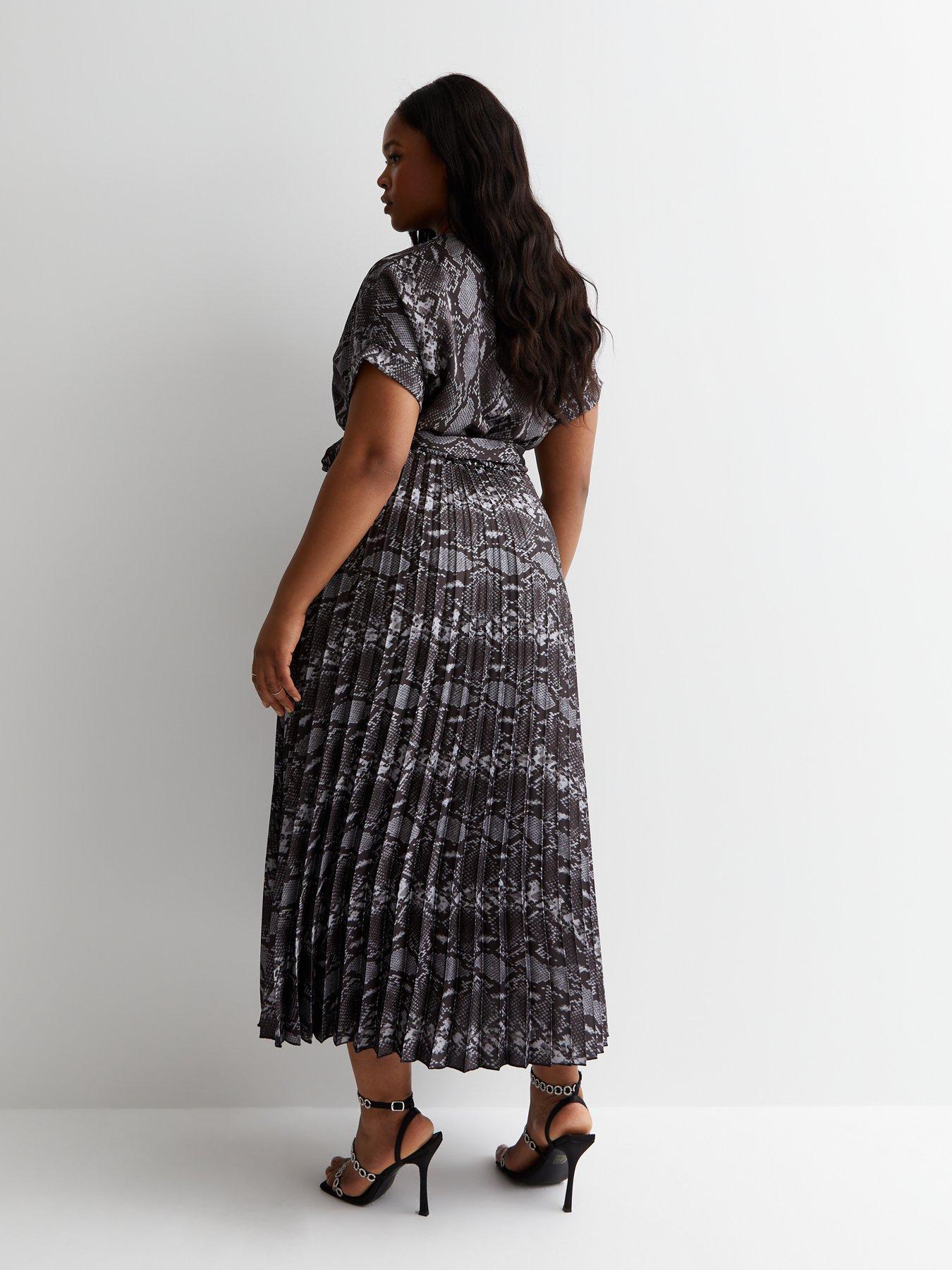 Grey snake clearance print wrap dress