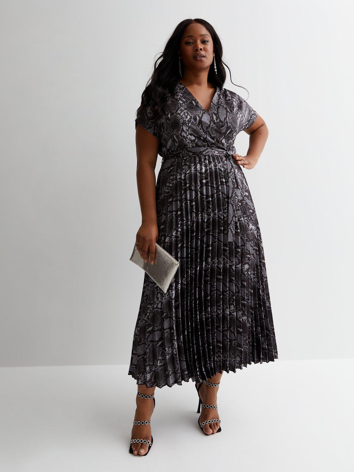 Grey snake shop print dress