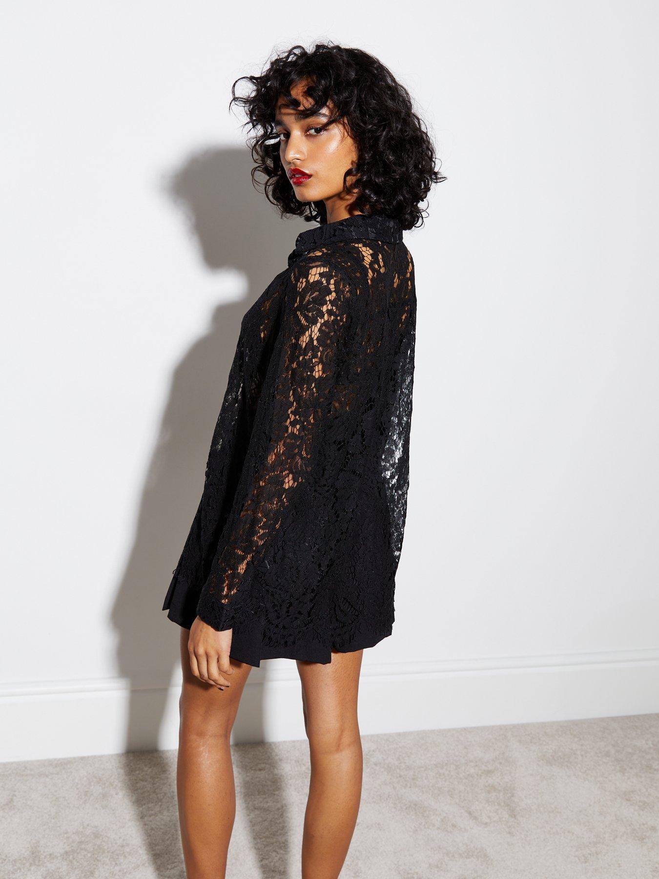 New look best sale black lace dress