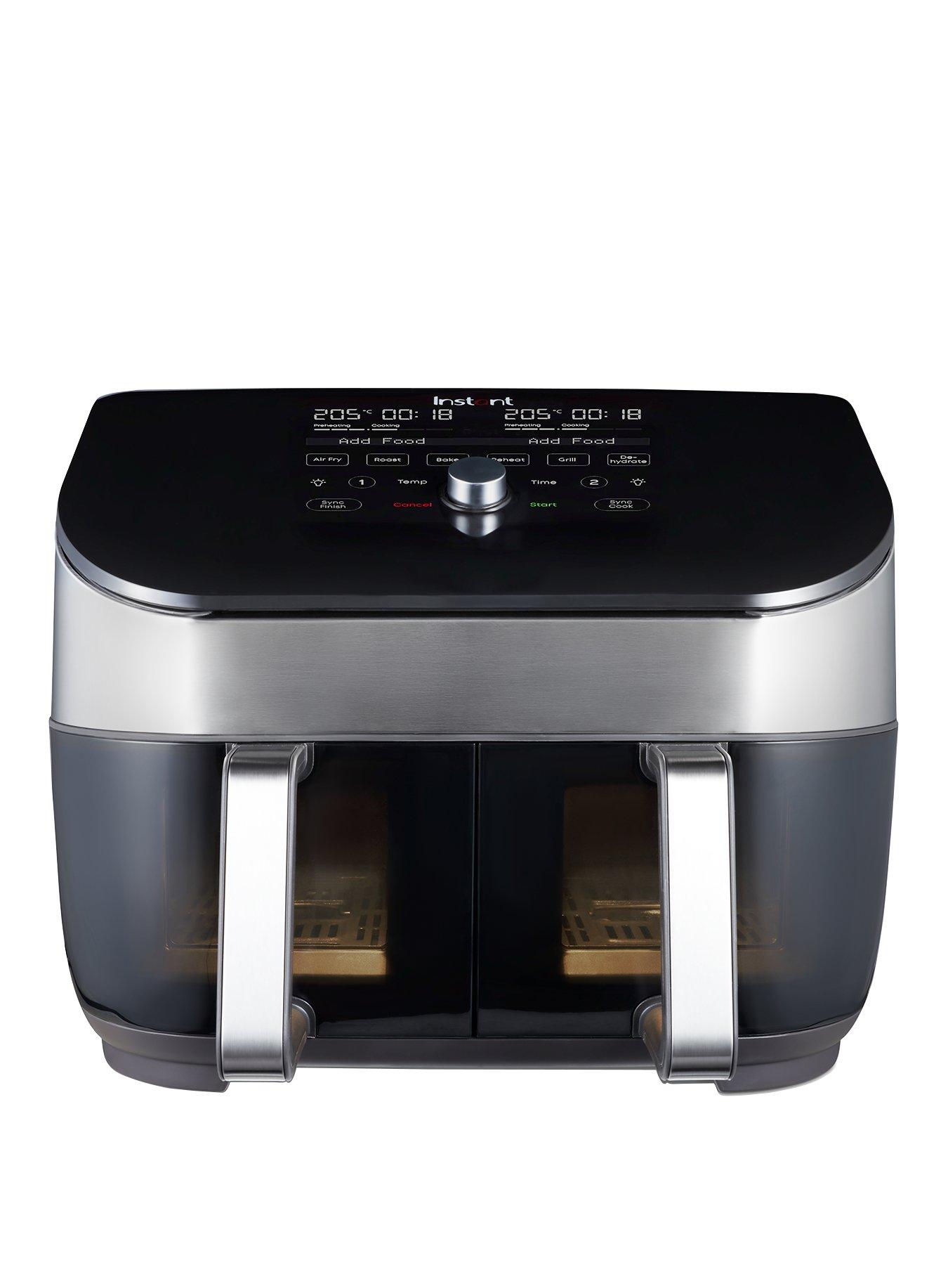 Instant Vortex Plus Dual Air Fryer with ClearCook, Stainless Steel 7.6L- Air Fry, Bake, Roast, Grill, Dehydrate  &  Reheat