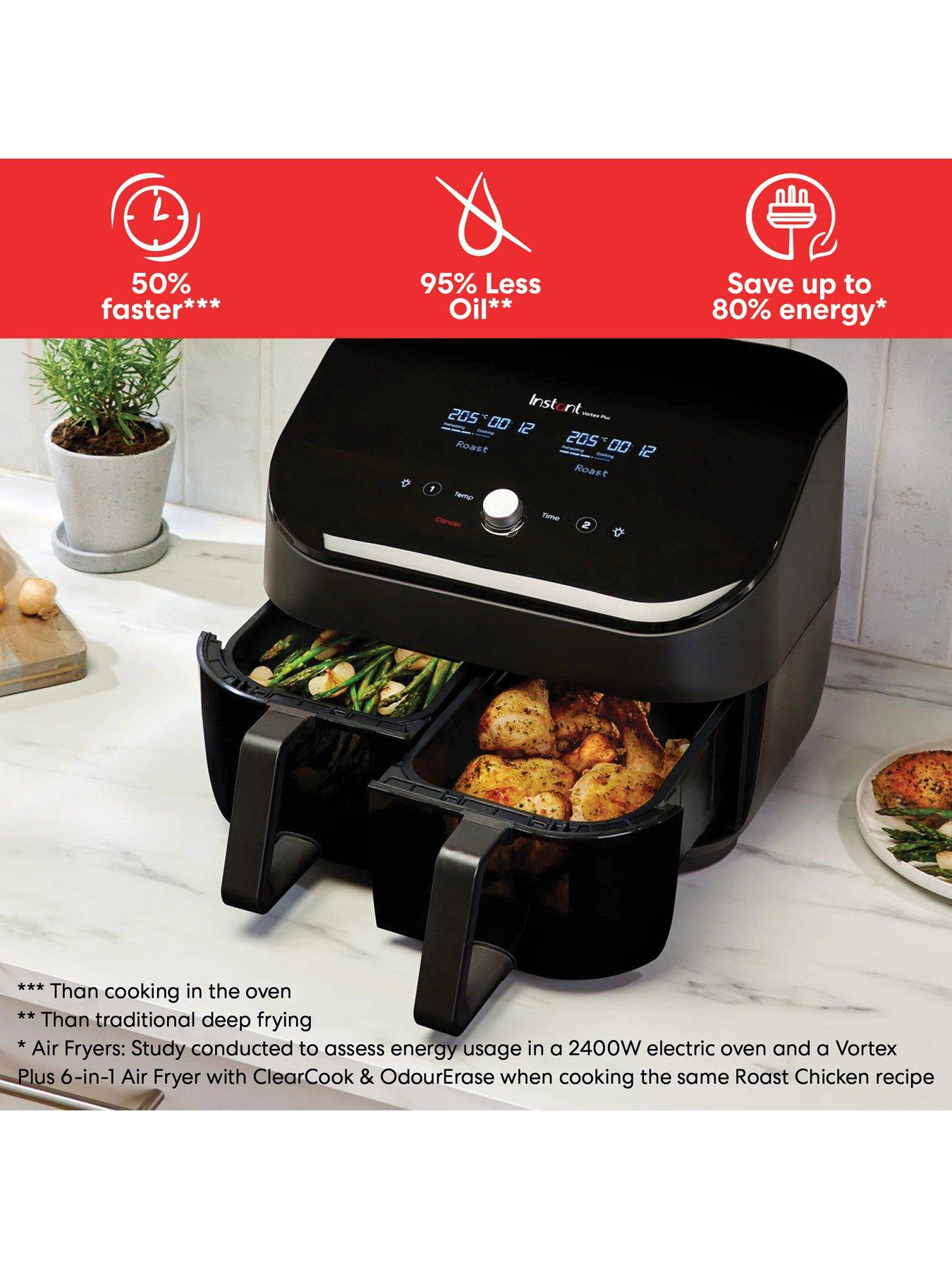  image of instant-vortex-plus-dual-air-fryer-with-clearcook-black-76l--air-fry-bake-roast-grill-dehydrate-amp-reheat
