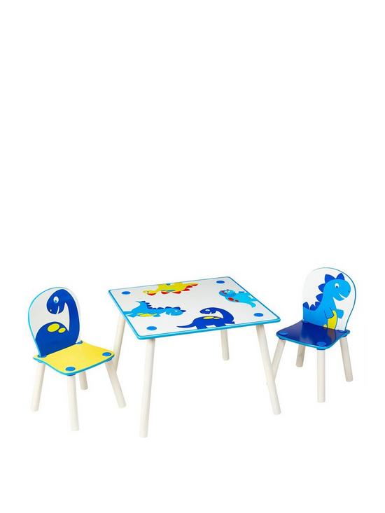 front image of hello-home-dinosaurs-kids-table-and-2-chairs-set