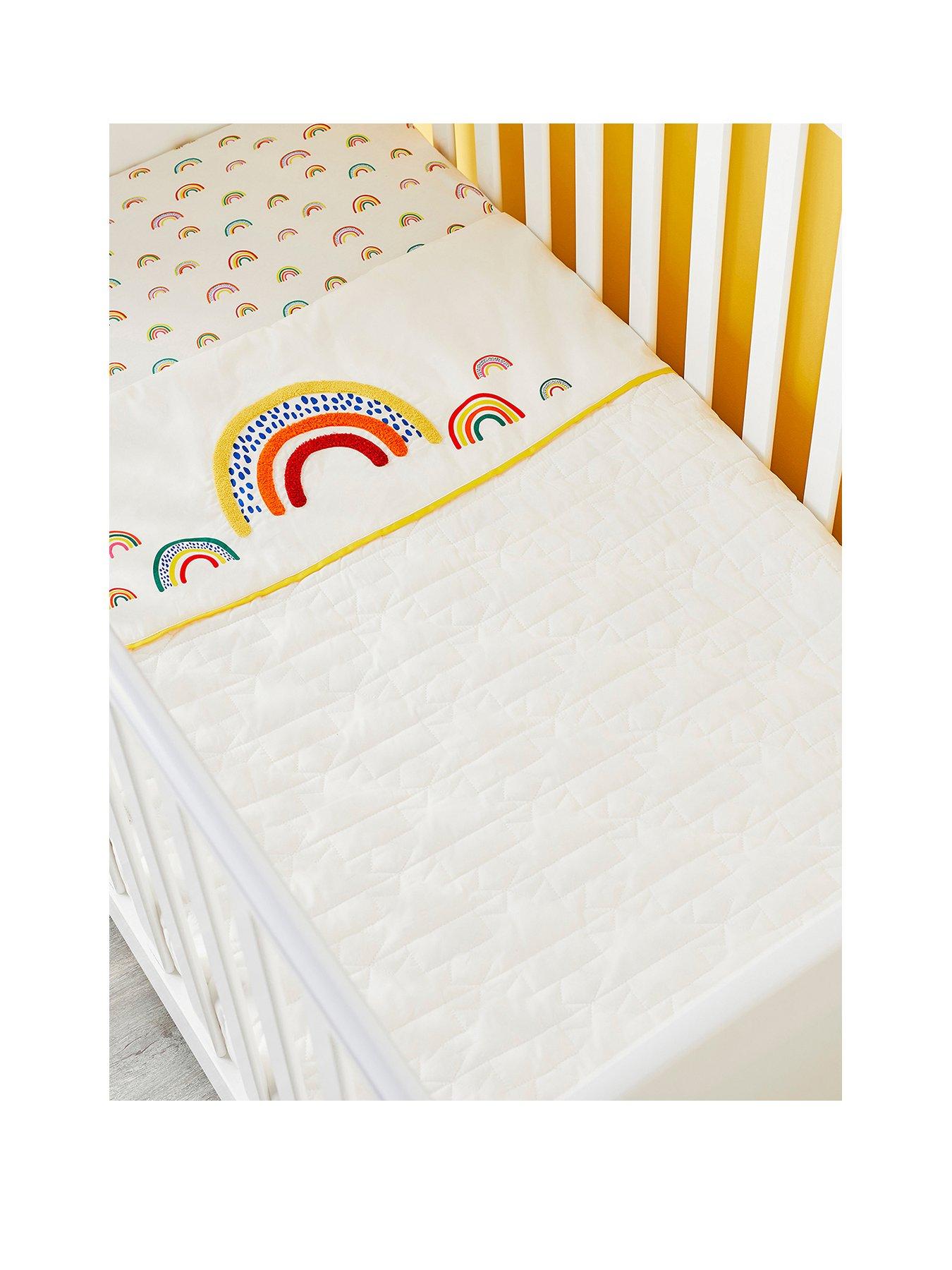 Ickle Bubba Baby Cot Bed Quilt Rainbow Dreams Multi