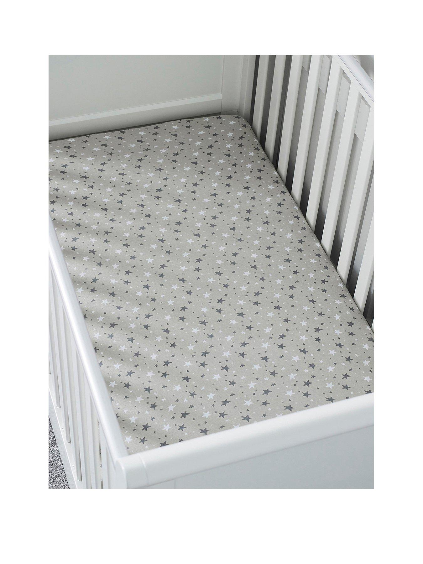 Ickle Bubba Baby Cot Bed Sheets (2 Pack) Cosmic Aura Grey