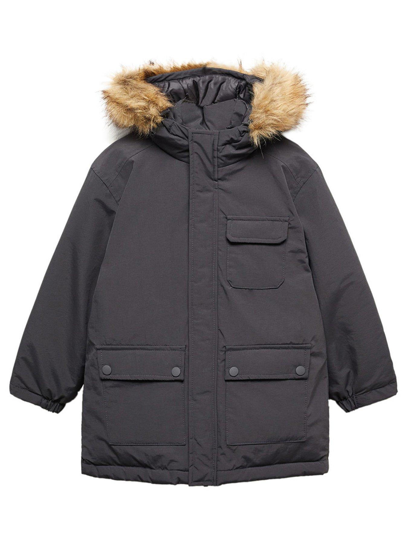 Mango fur outlet hooded parka