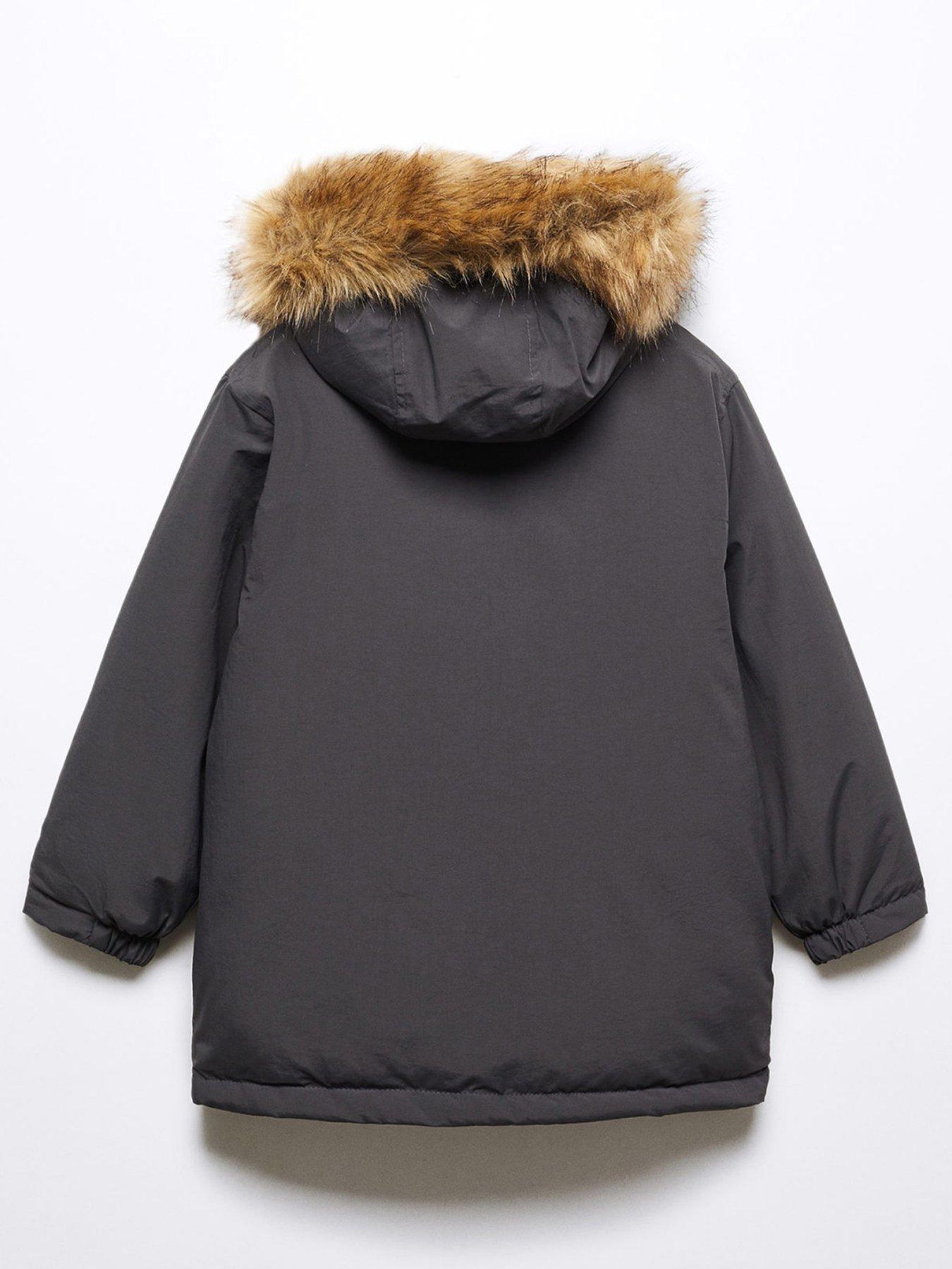 Furry hooded 2024 parka mango