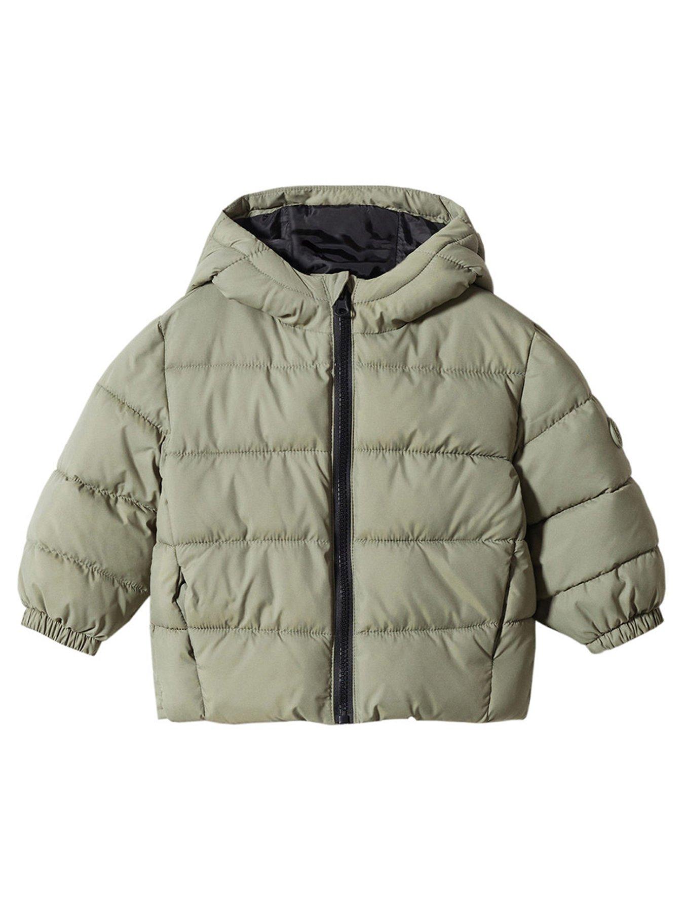 Mango Younger Boys Padded Hooded Coat - Green | littlewoods.com