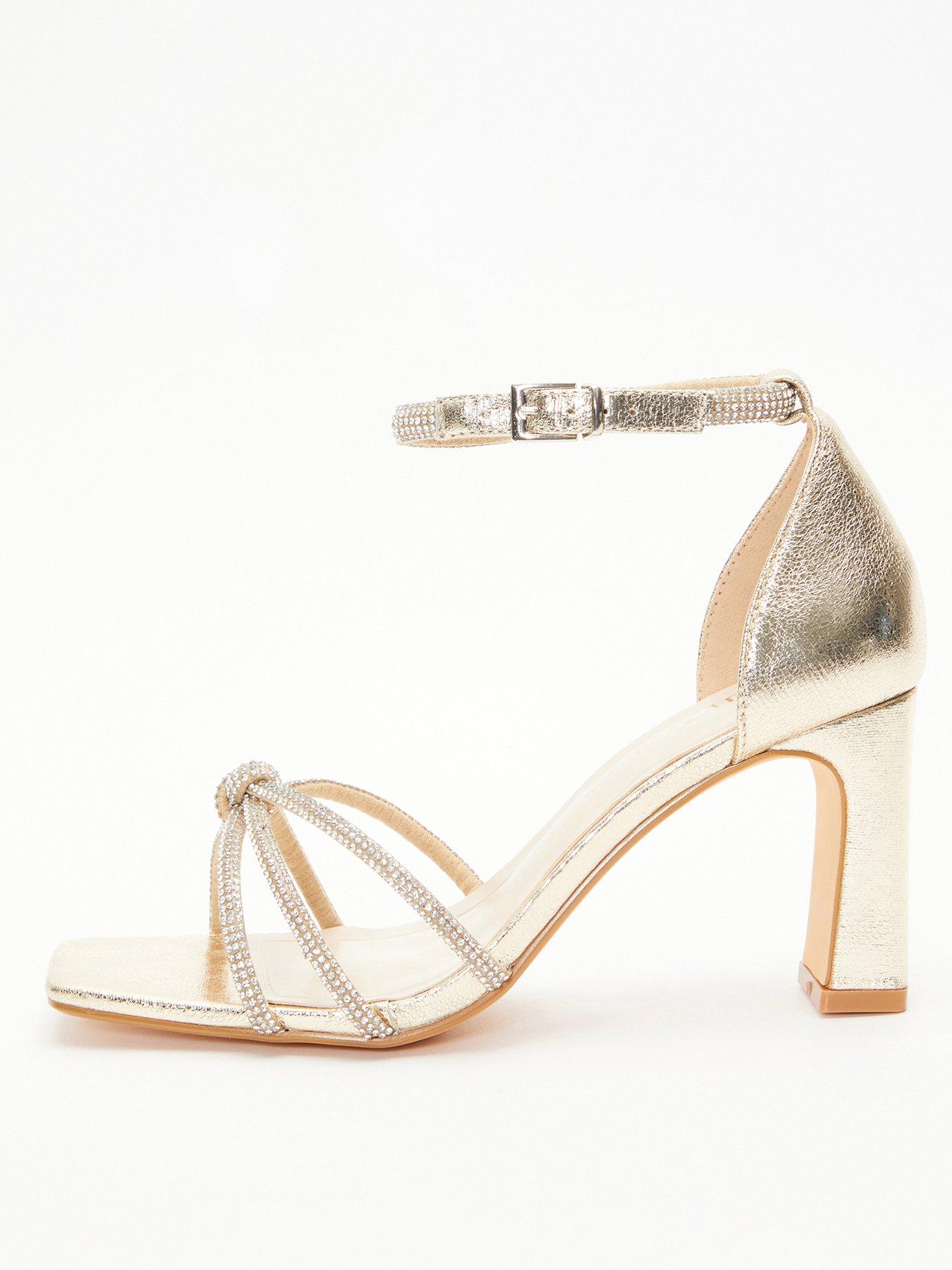 Quiz white best sale block heel sandals