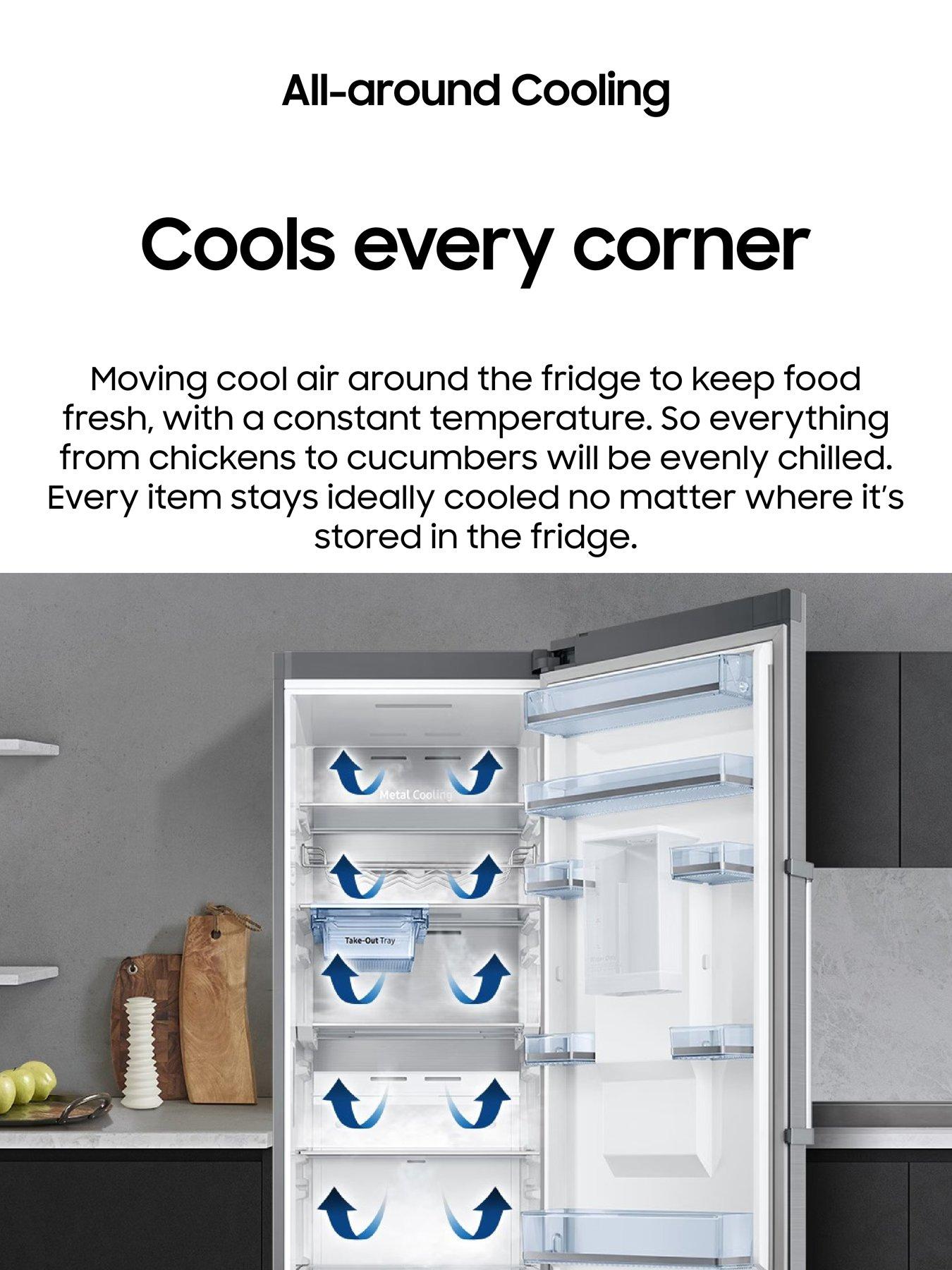  image of samsung-rr7000-rr39c7dj5saeu-60cm-wide-tall-one-door-fridge-with-non-plumbed-water-dispenser--nbspe-ratednbsp--silver