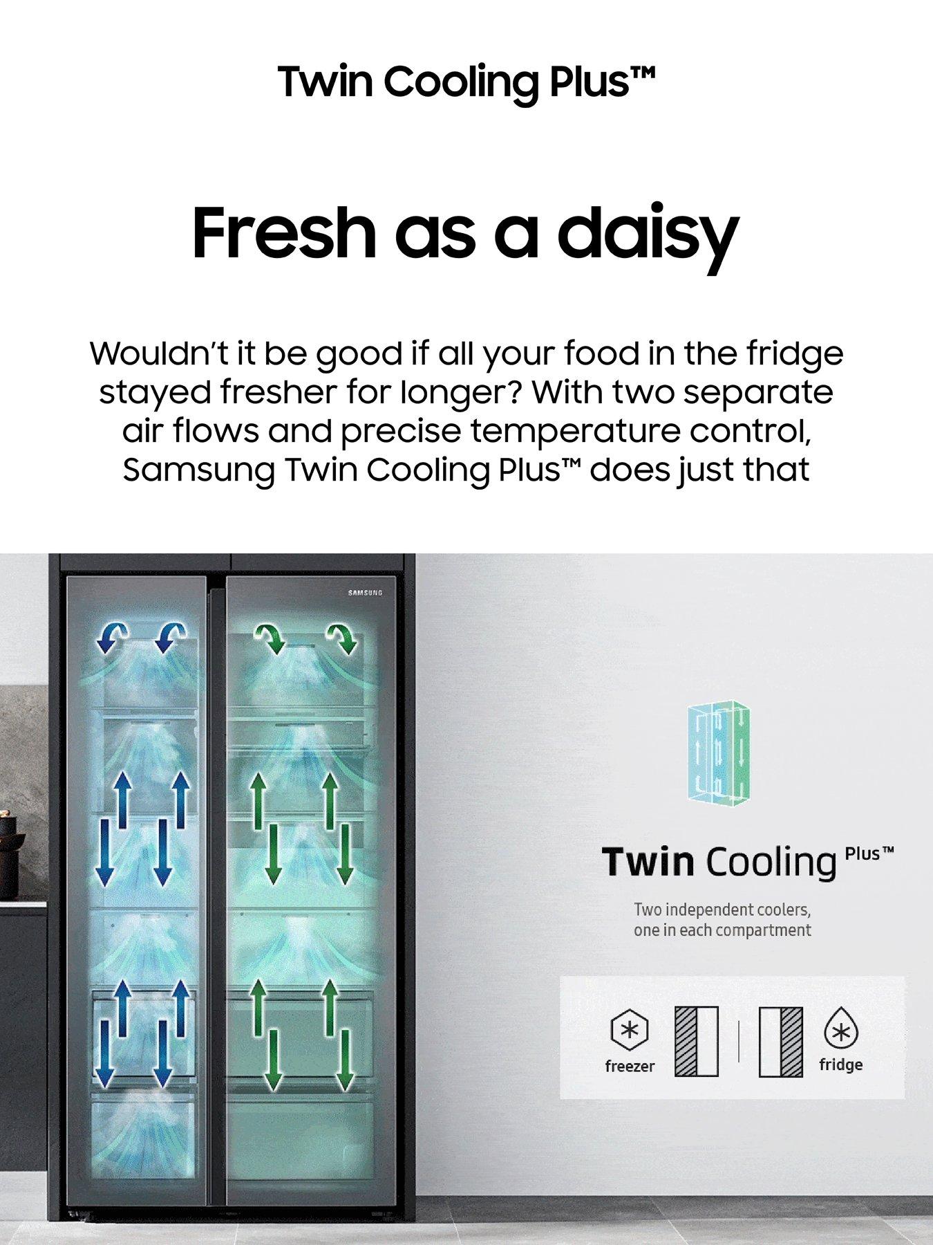 Image 3 of 8 of Samsung Series 8 RF48A401EB4EU French Style Fridge Freezer with Twin Cooling Plus - Matt Black
