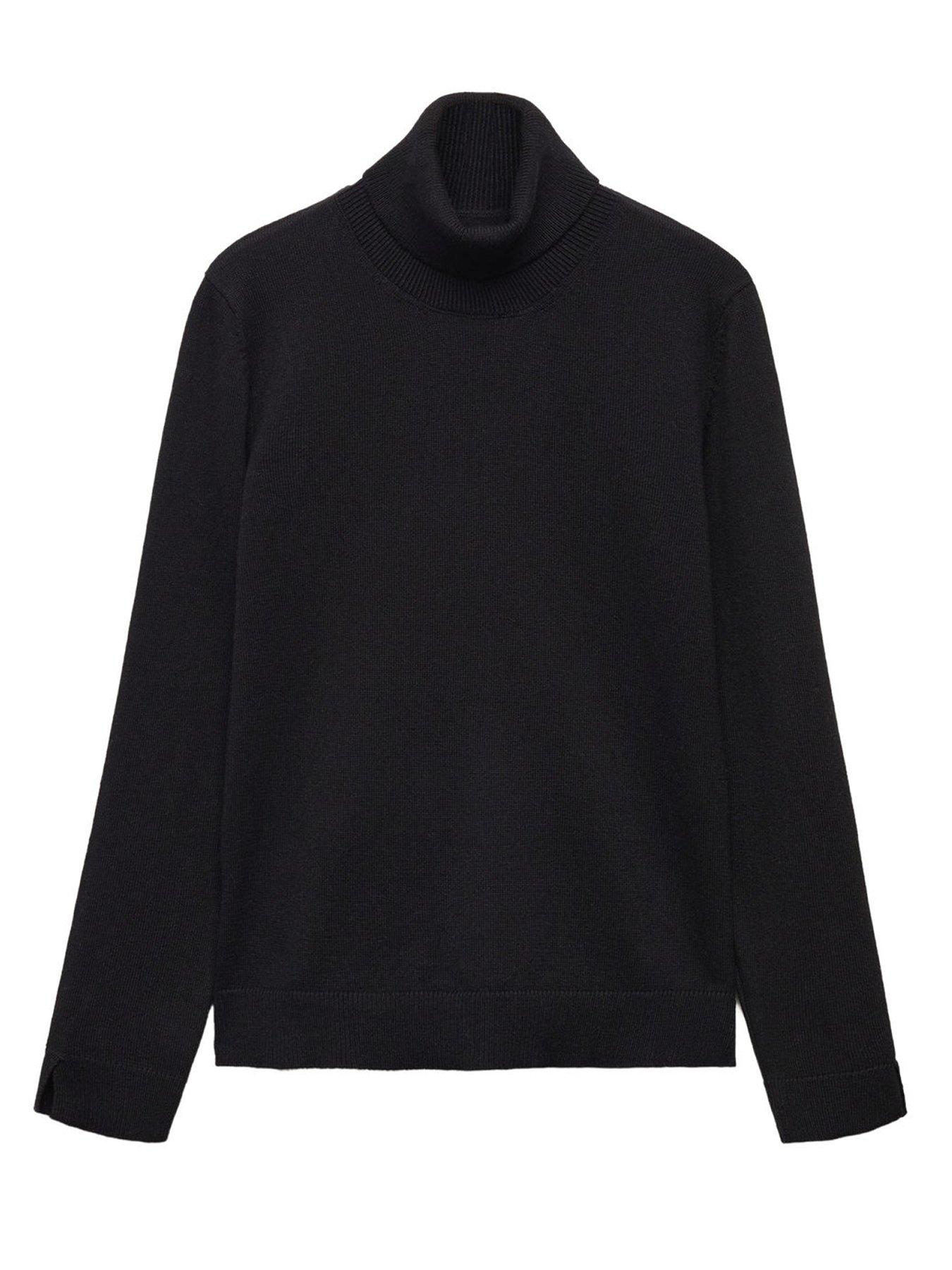 Girls black outlet roll neck jumper