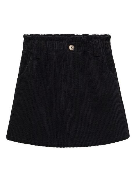 mango-girls-cord-paperbag-waist-skirt-black