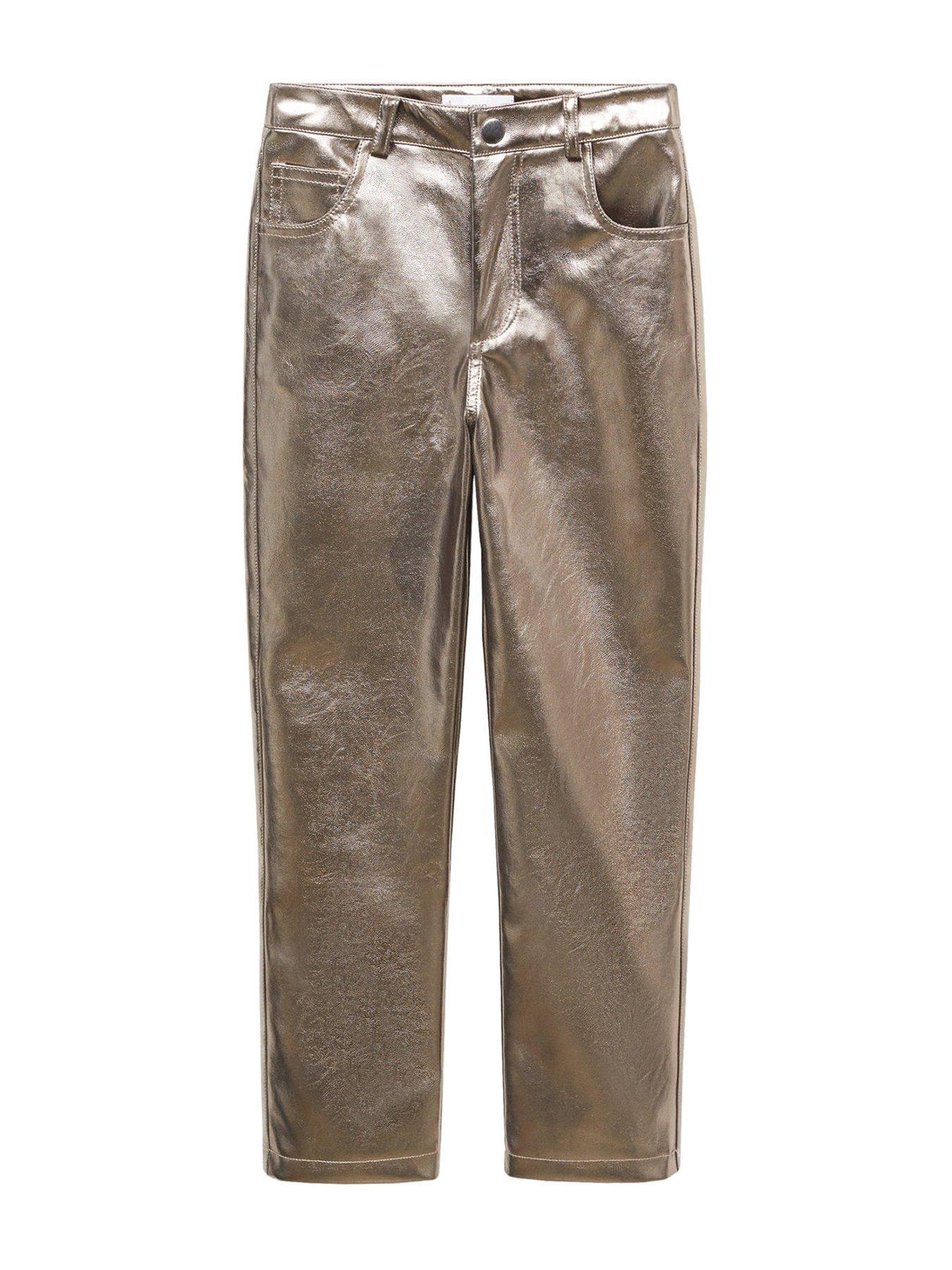 Mango Sequined Leggings - Silver