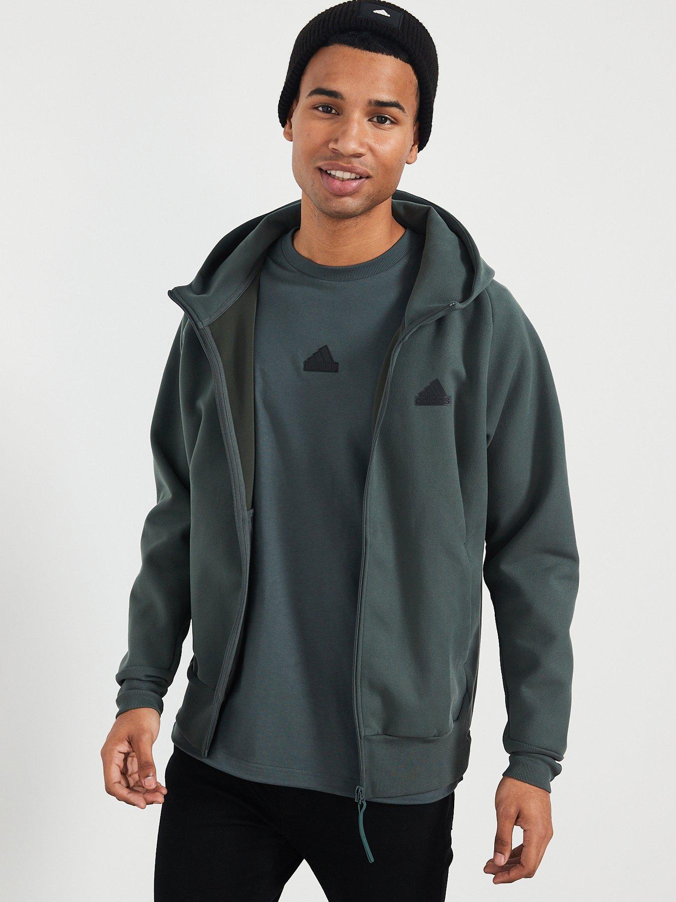 Mens dark grey adidas hoodie online