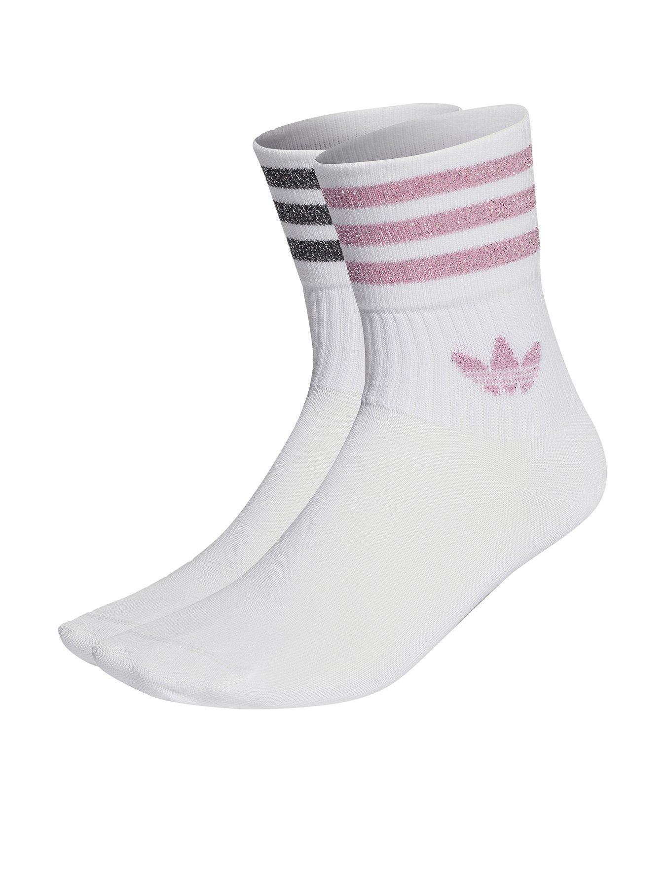  image of adidas-originals-womens-2-pack-glitter-crew-socks-multi