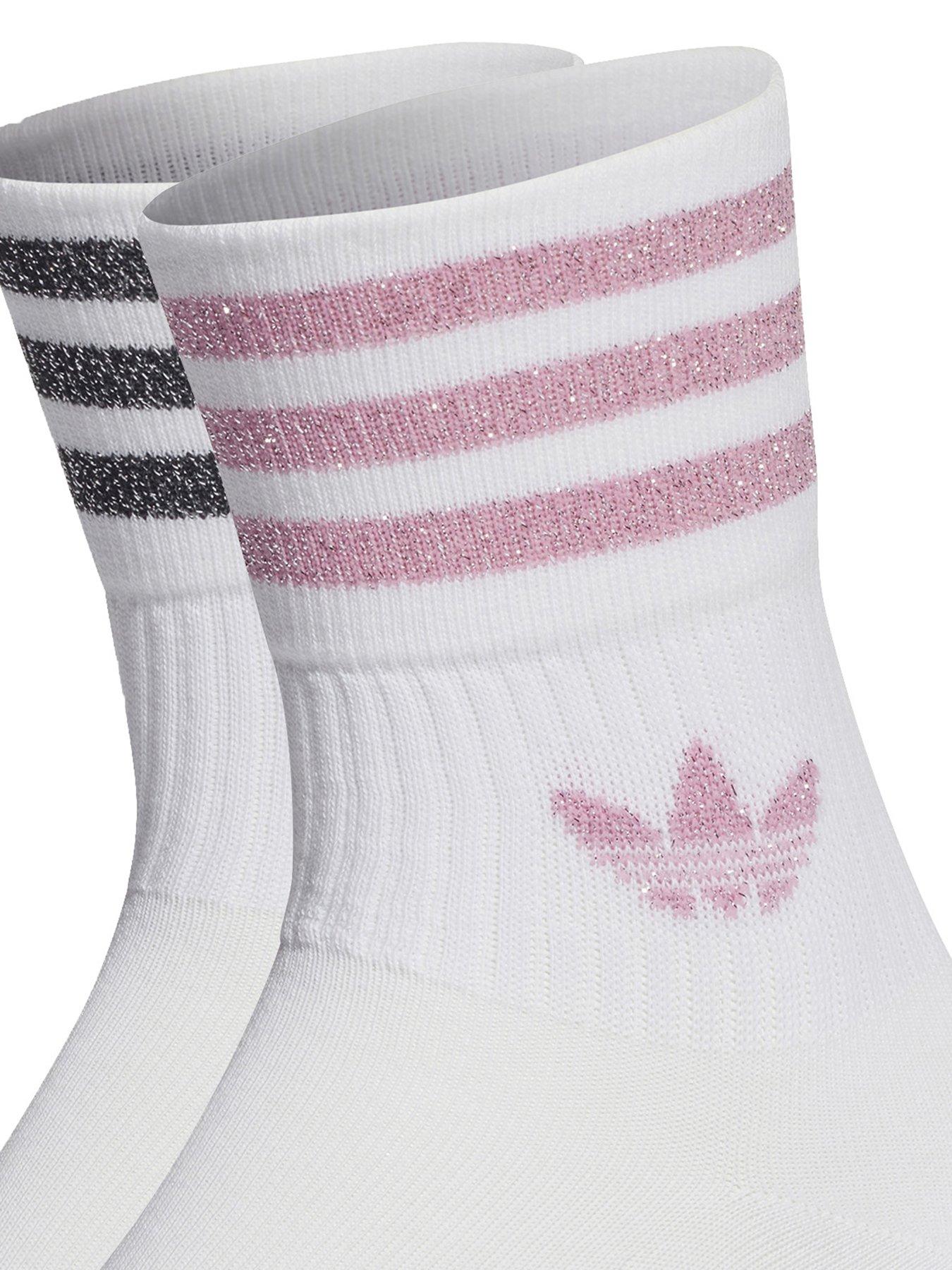 adidas Originals Womens Pack Glitter Crew Socks Multi