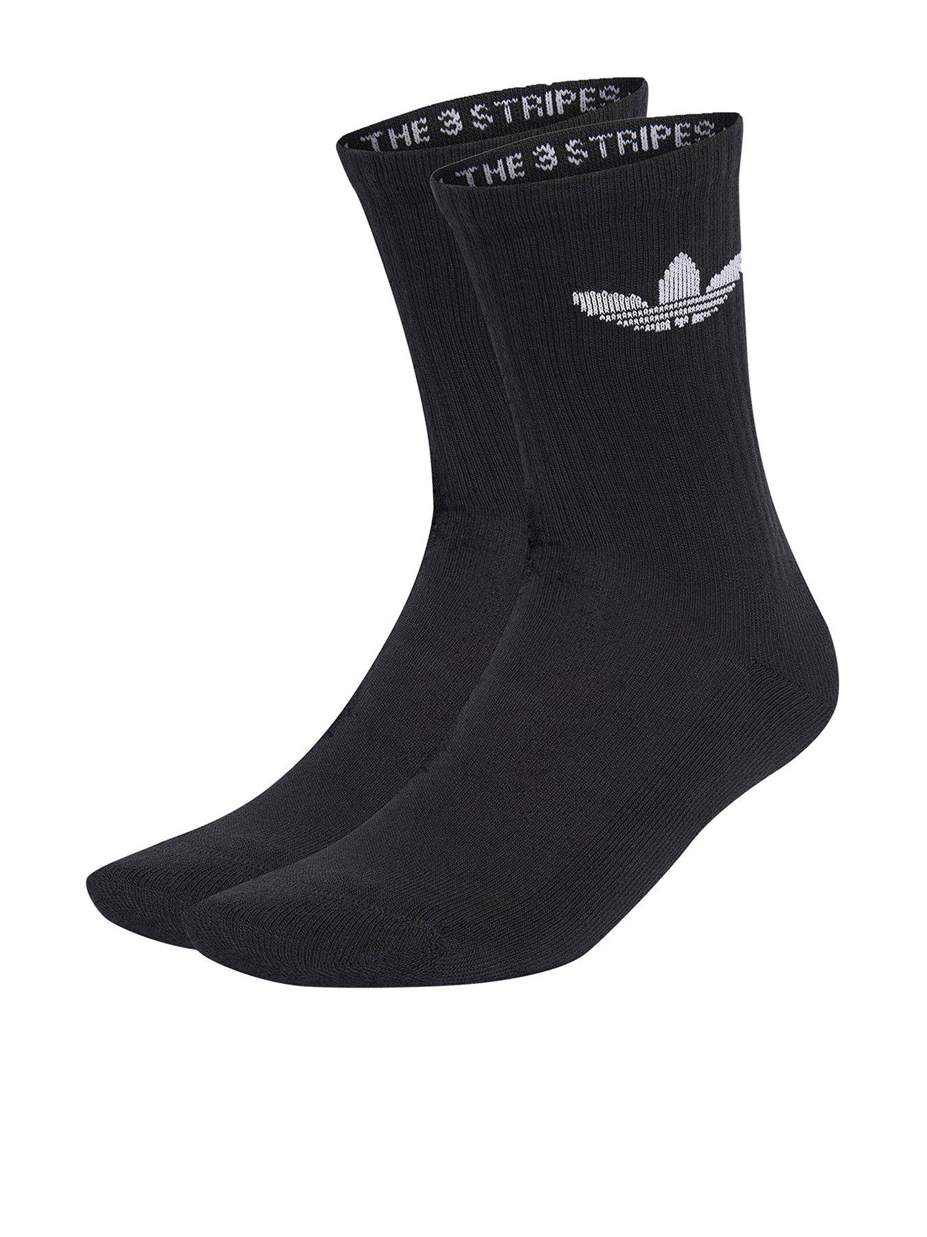 undefined Unisex 3 Pack Trefoil Crew Cushion Socks - Black
