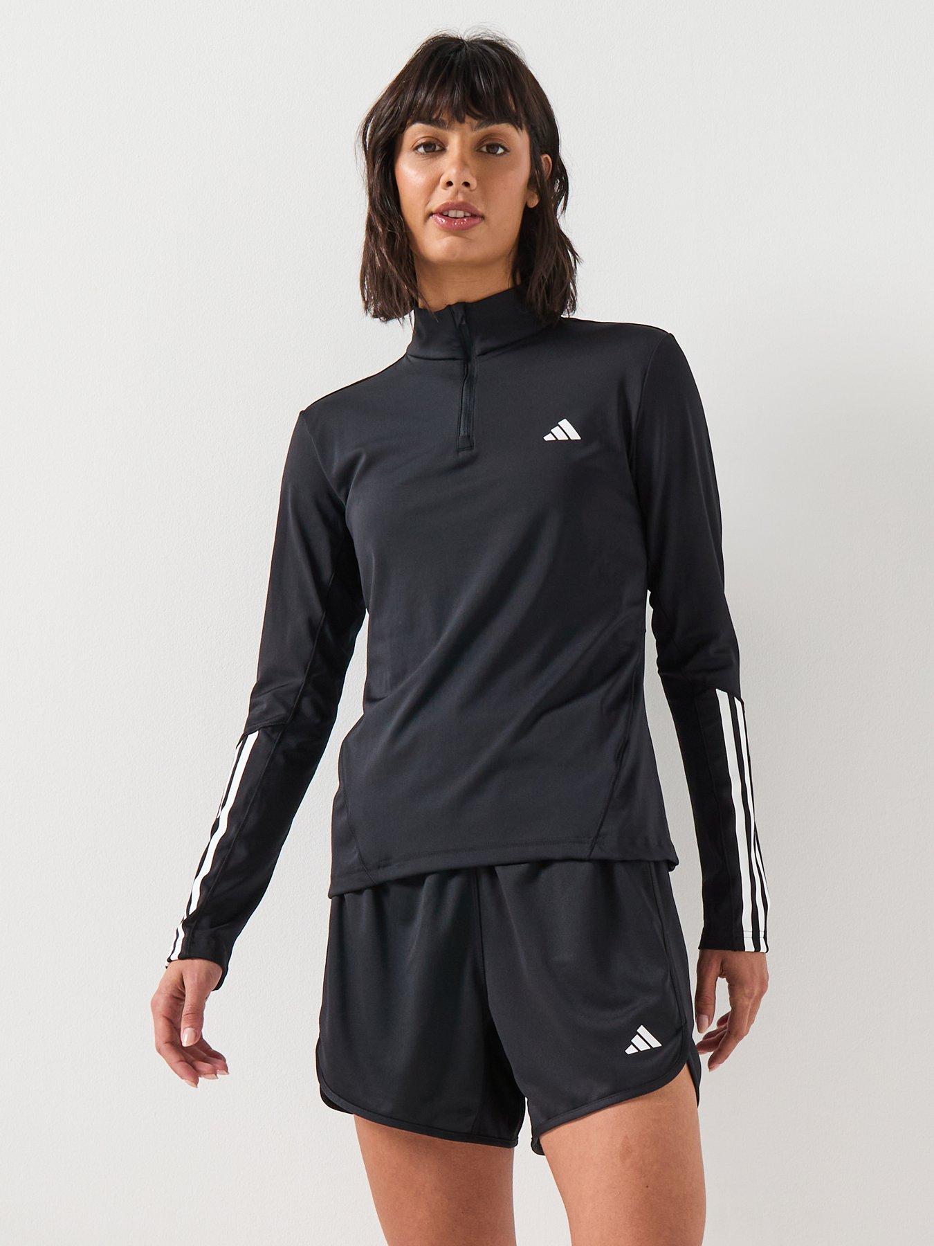 Image 1 of 5 of adidas Womens Training Hyperglam 1/4 Zip - Blac - Black/White