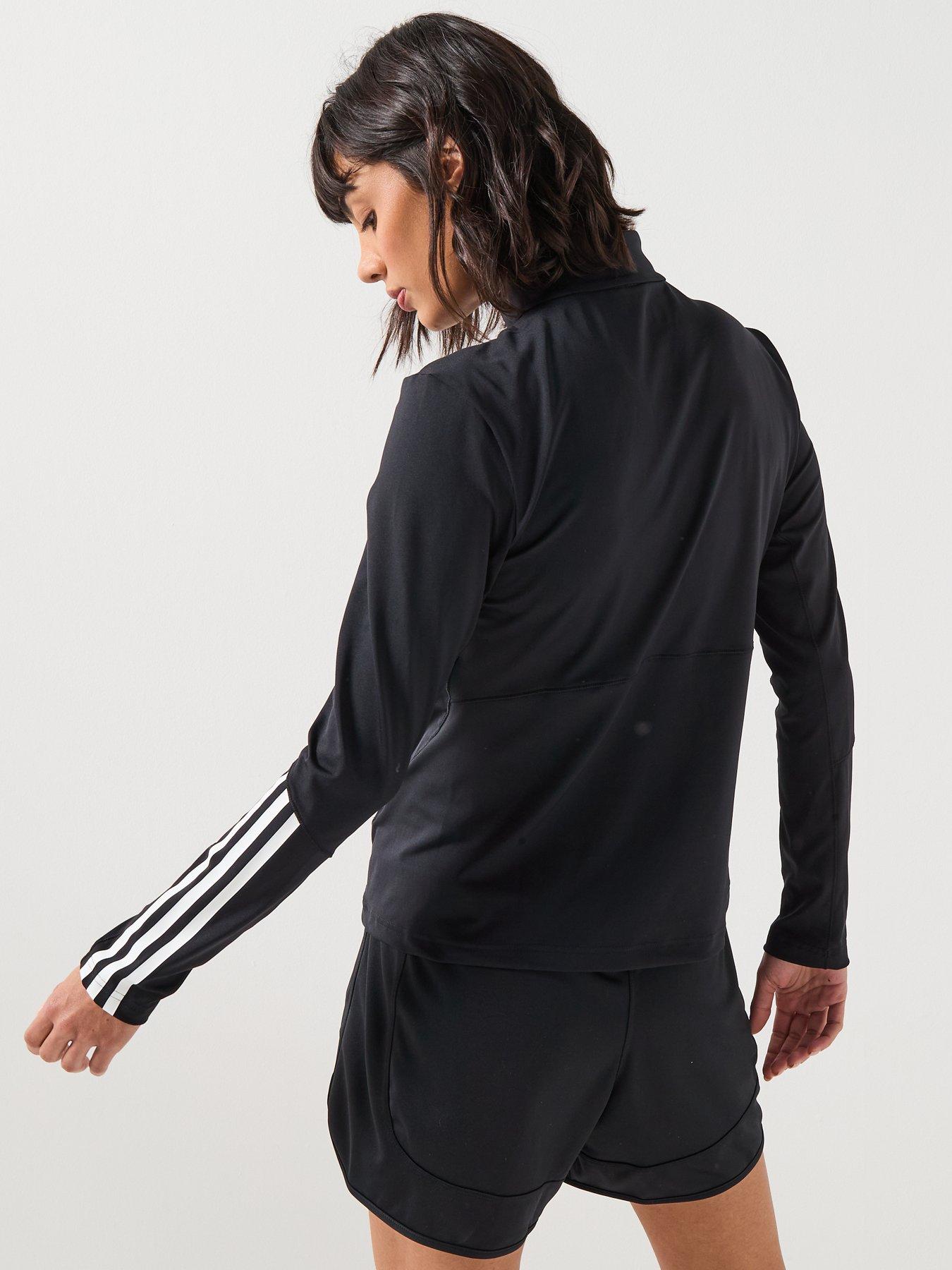 Image 2 of 5 of adidas Womens Training Hyperglam 1/4 Zip - Blac - Black/White