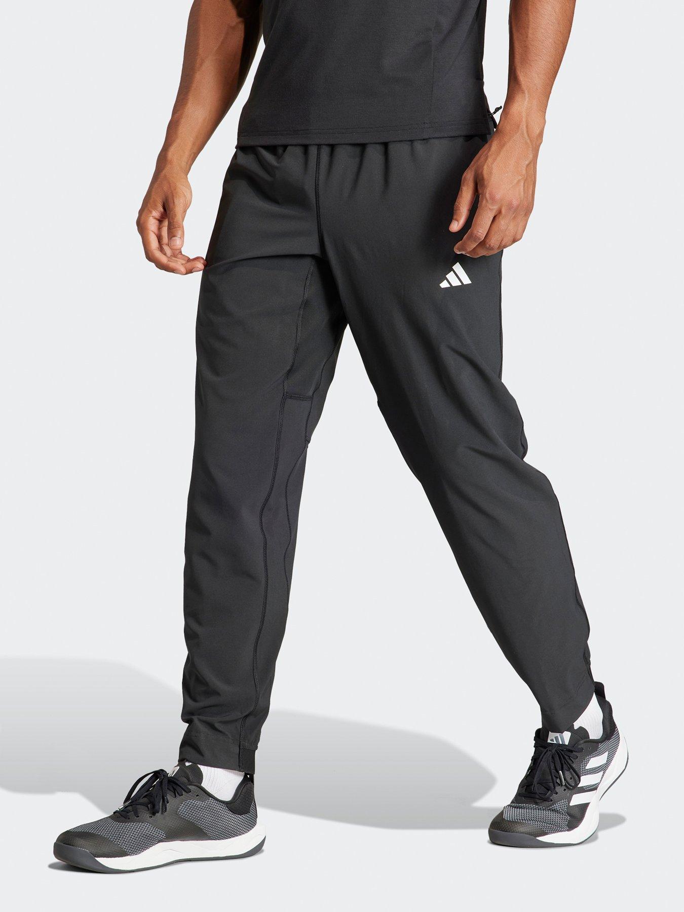 adidas AEROREADY Essentials Tapered Cuff Woven 3-Stripes Pants - Black