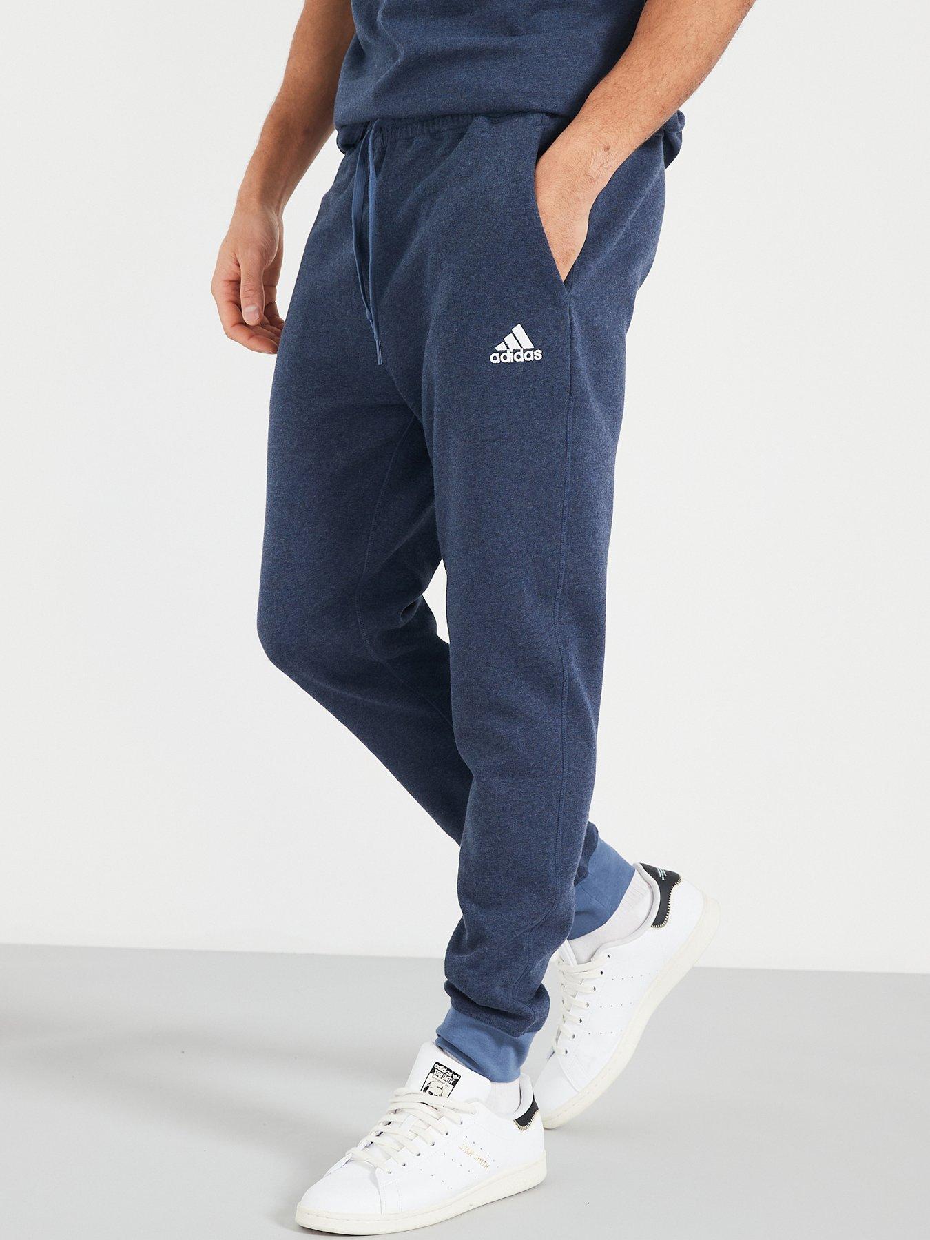 Mens Essentials Melange Joggers Navy