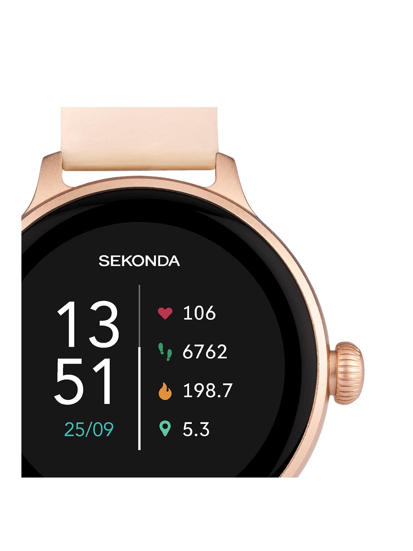 image of sekonda-womens-connect-pink-silicone-strap-smartwatch