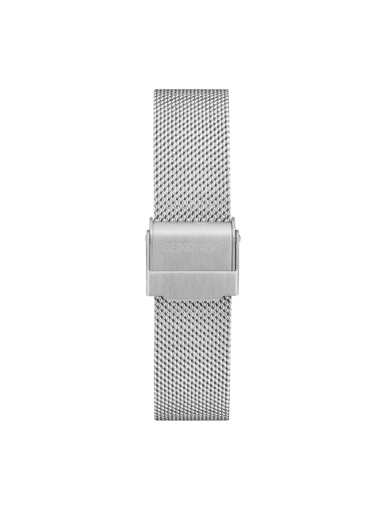  image of sekonda-womens-connect-silver-stainless-steel-mesh-bracelet-smartwatch