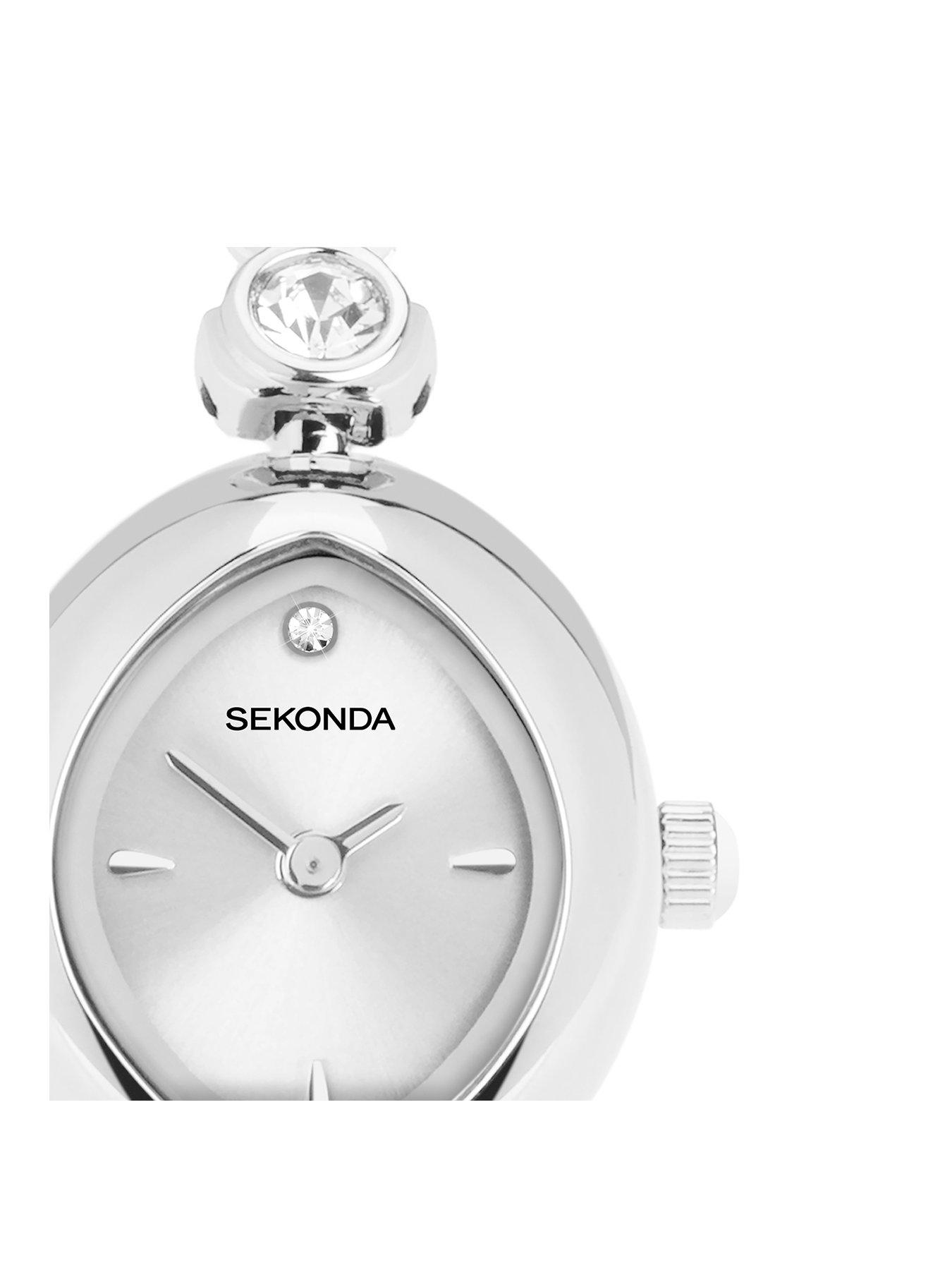  image of sekonda-womens-silver-alloy-bracelet-with-silver-dial-analogue-watch-and-matching-pendant-and-earrings-gift-set