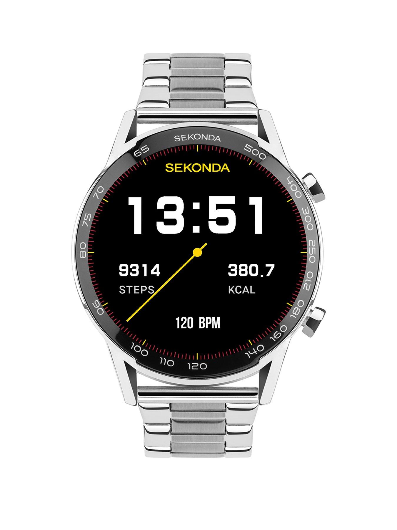Sekonda Mens Active Plus Silver Stainless Steel Bracelet Smartwatch