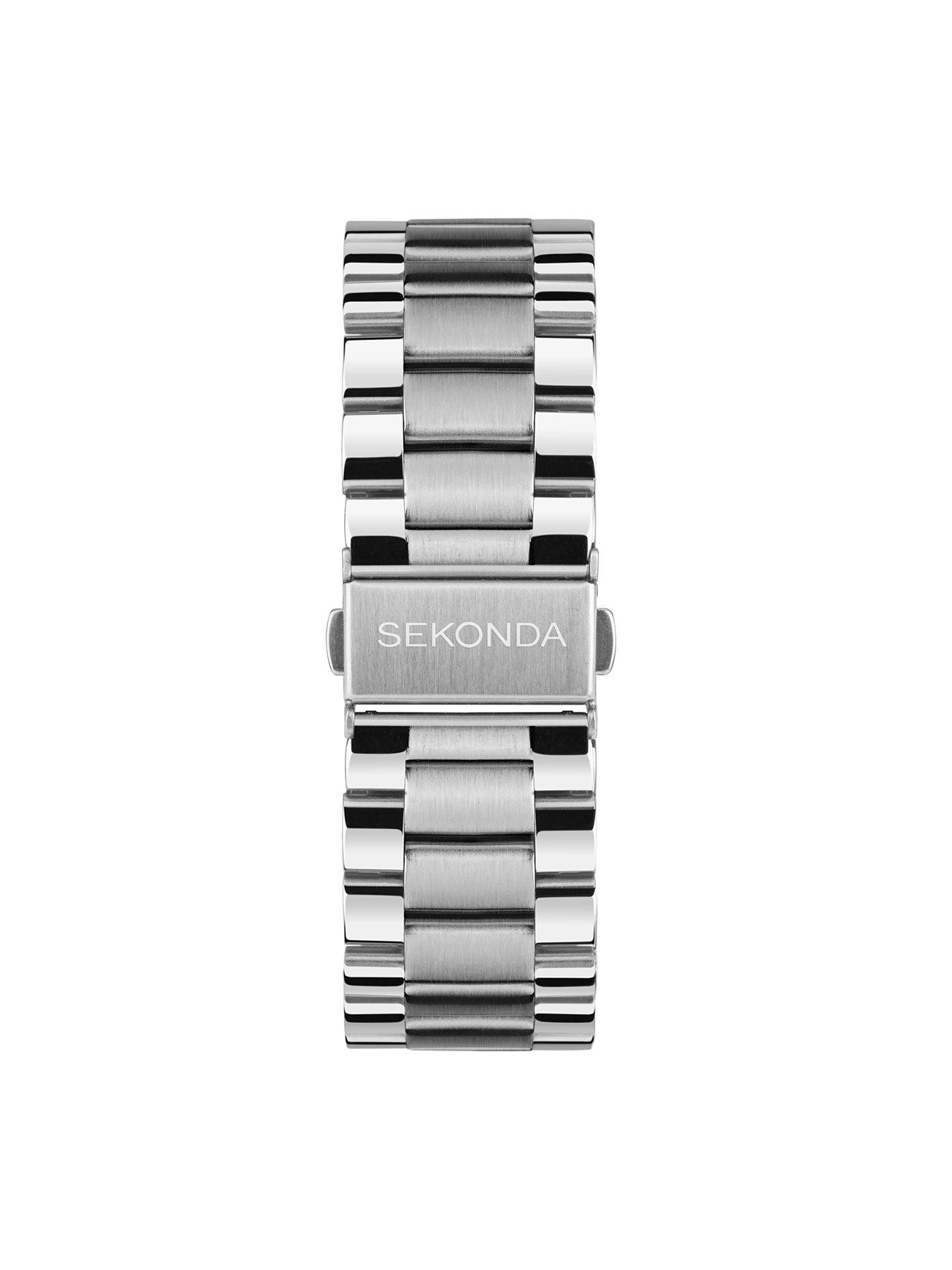  image of sekonda-mens-active-plus-silver-stainless-steel-bracelet-smartwatch