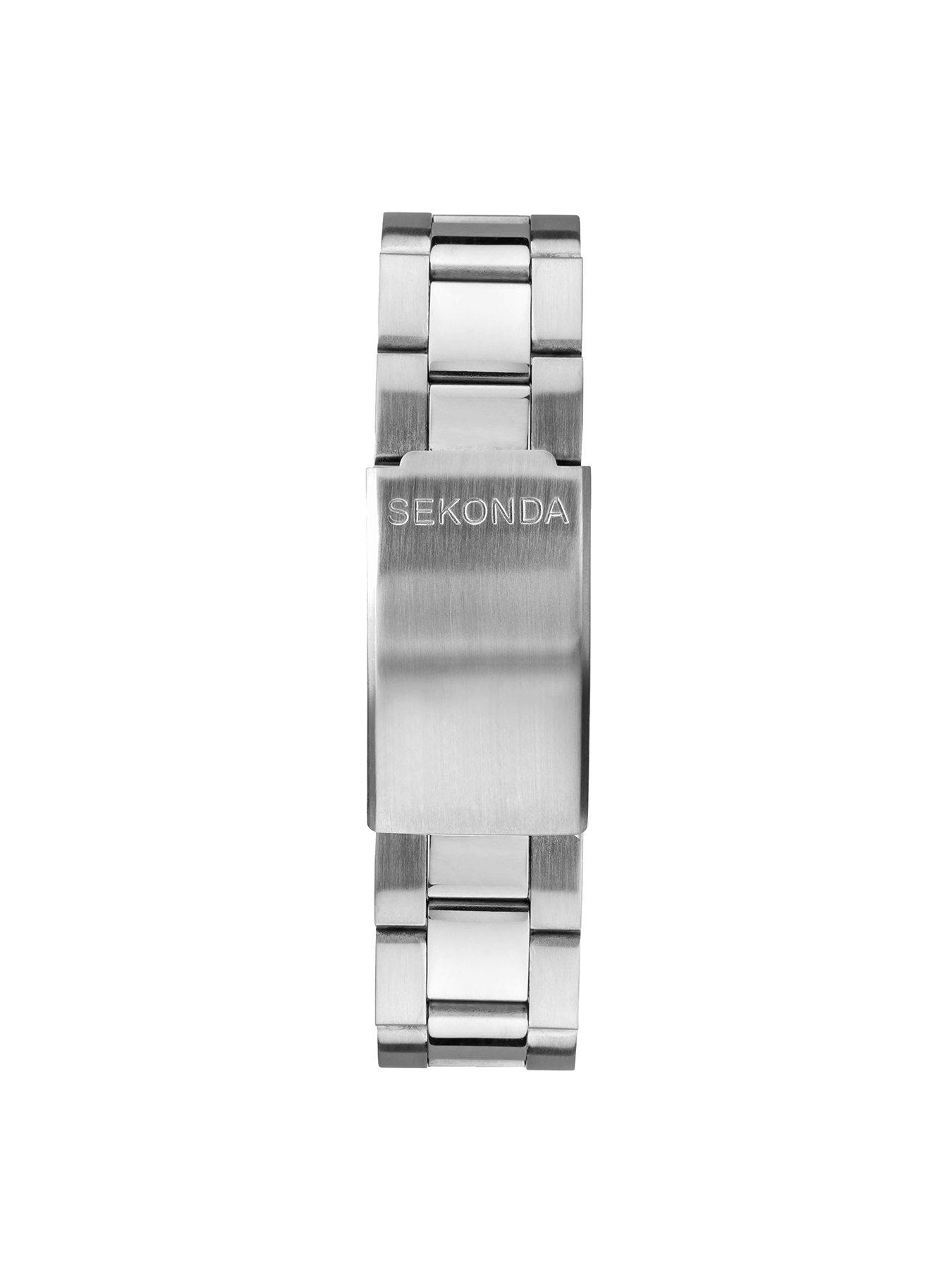 Image 6 of 6 of Sekonda Mens Classic Jones Silver Stainless Steel Bracelet with Green Dial Analogue Watch