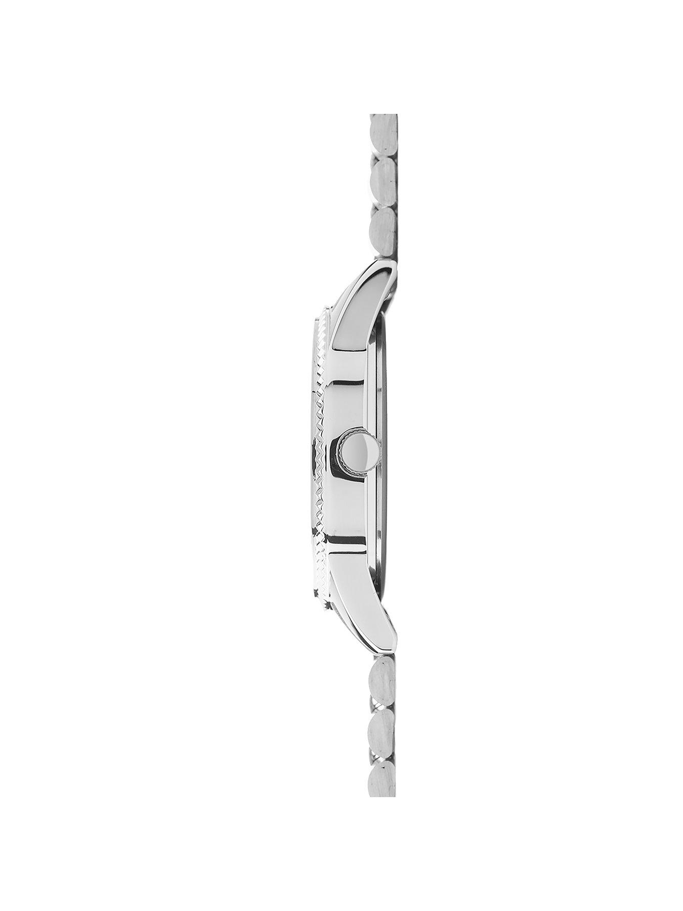  image of sekonda-mens-classic-king-silver-stainless-steel-bracelet-with-black-dial-analogue-watch