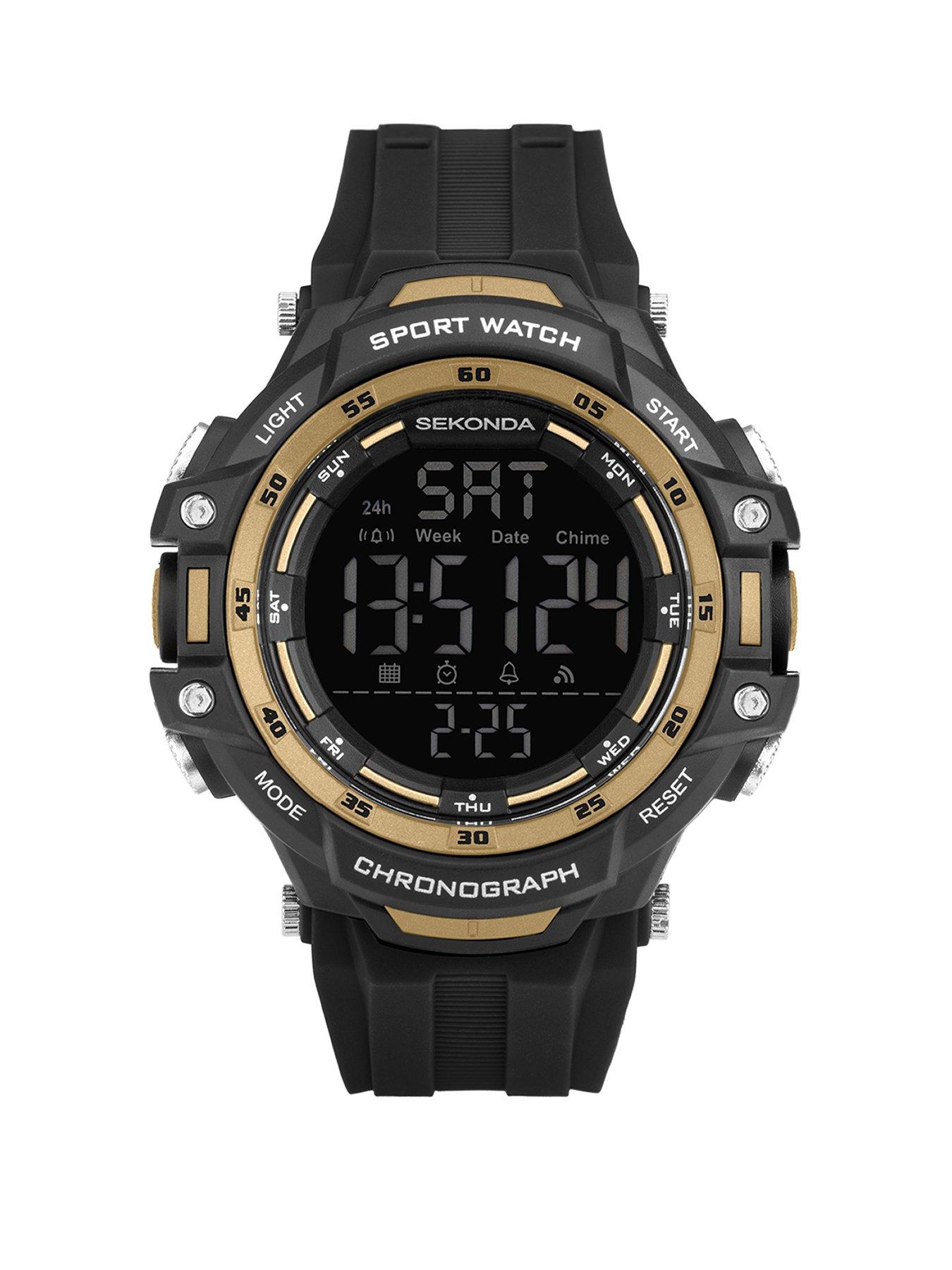 Sekonda Mens Sport Crossfell Black Plastic Strap with Black Dial Digital Watch