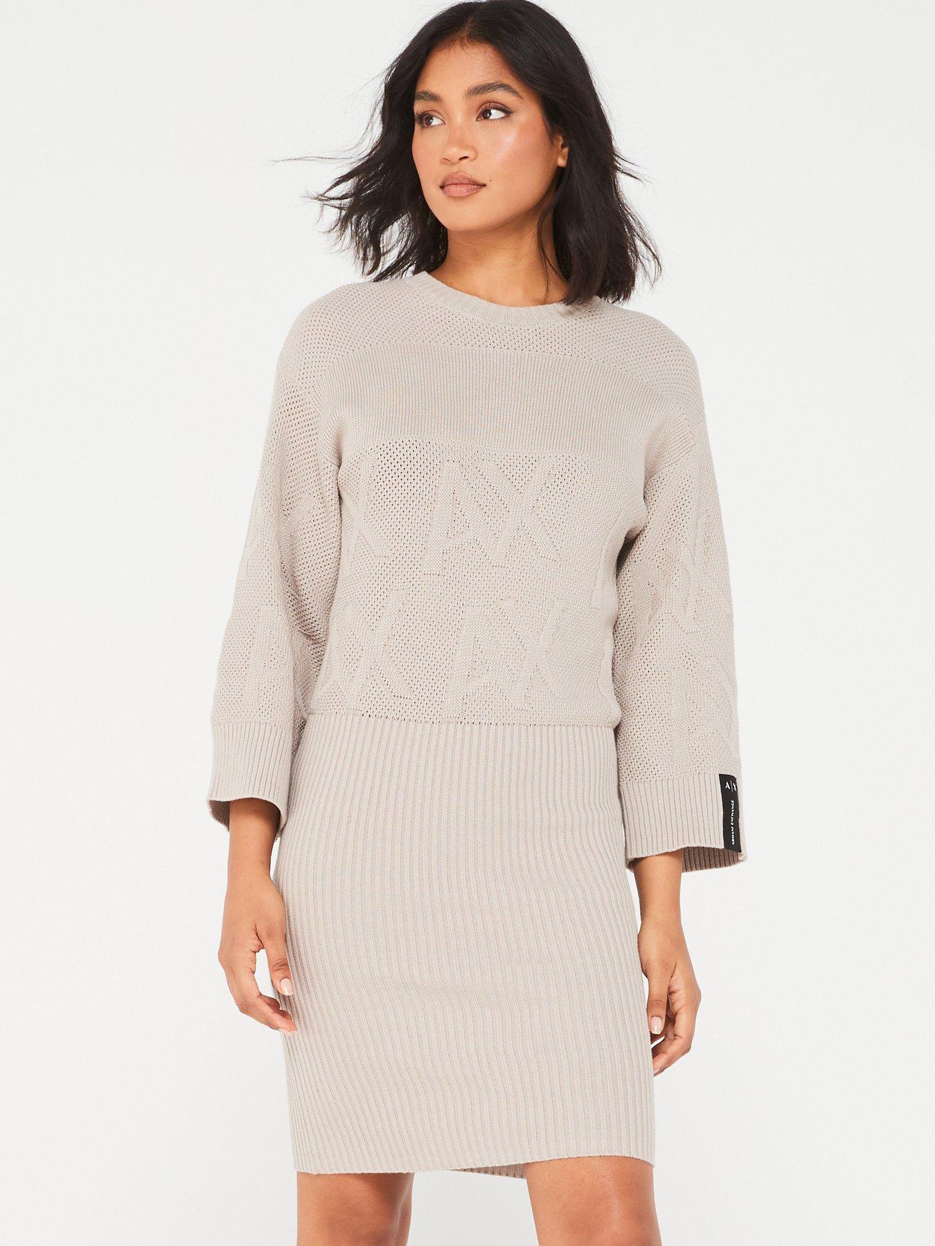 Silver Roll Neck Knitted Jumper Dress – AX Paris