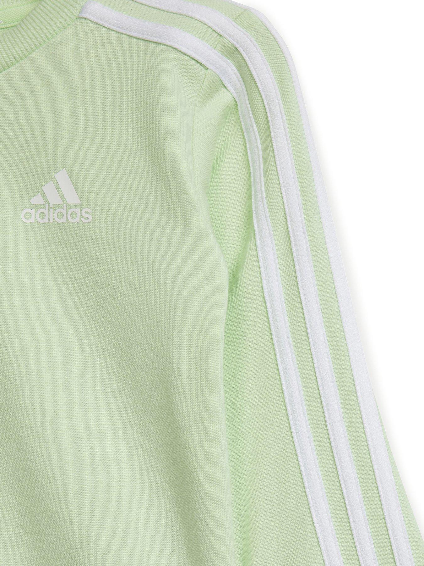 Adidas green 2024 crew set white