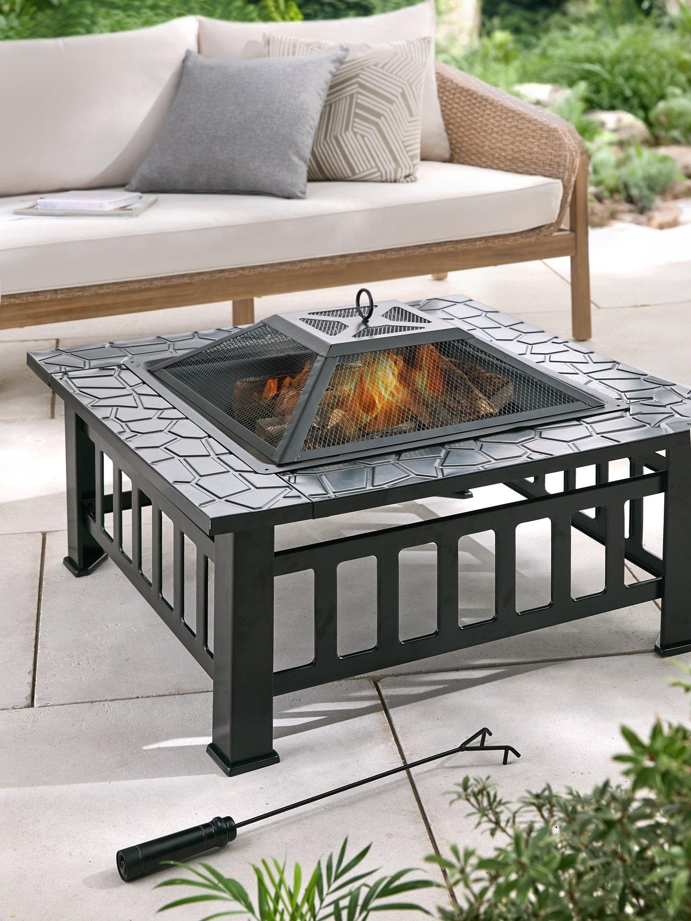 The Very Collection Large Garden Firepit 80cm with Cover