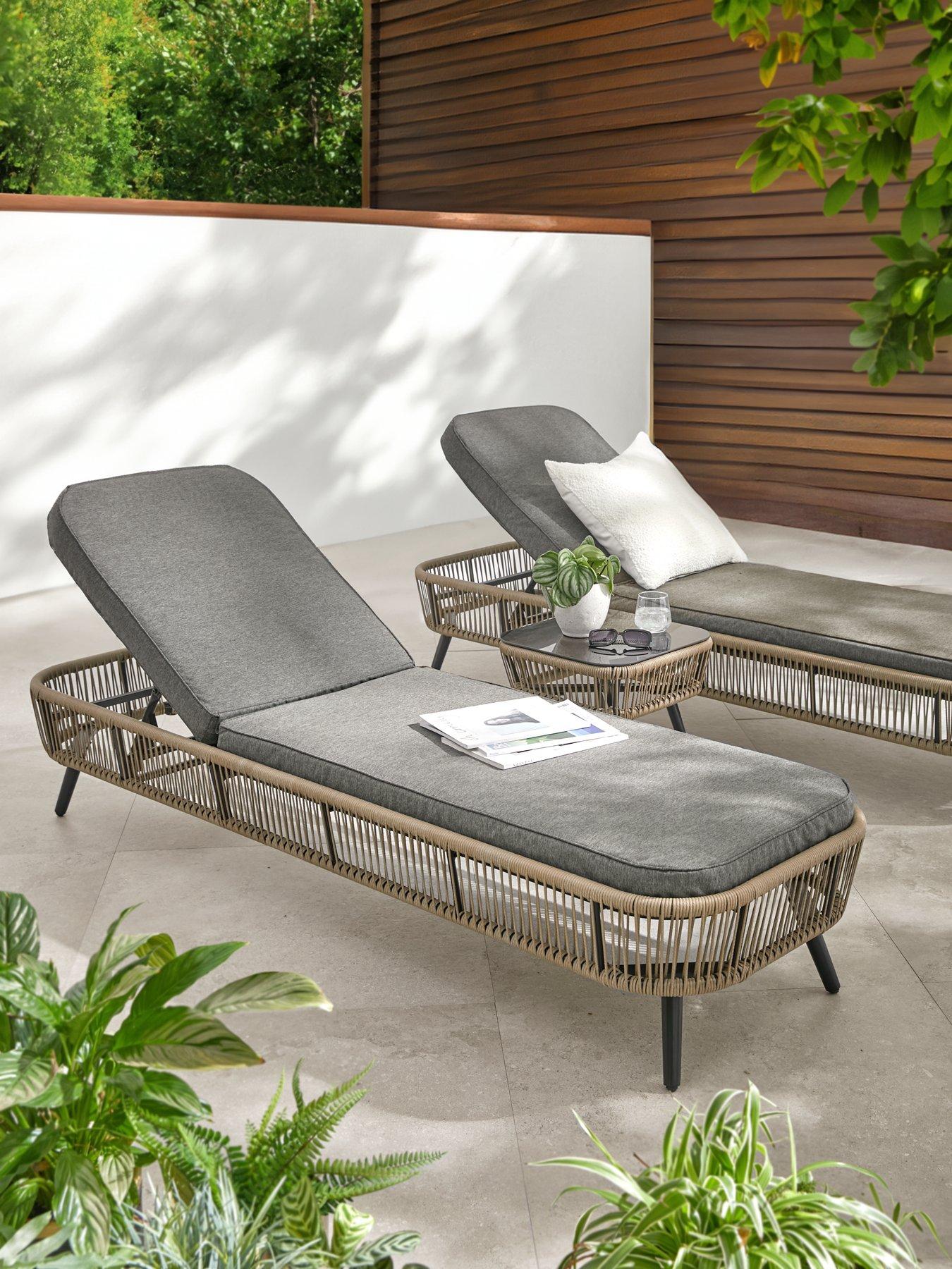 The Very Collection Set of 2 Monaco Loungers with Table