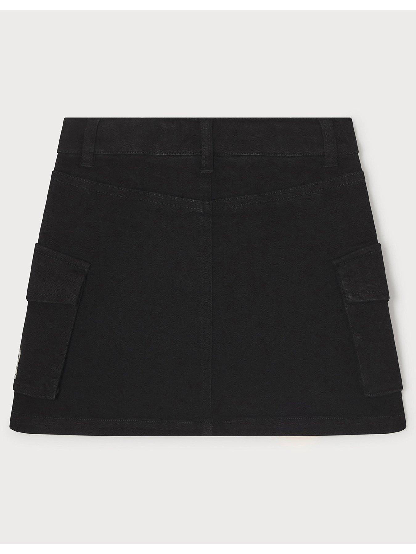 Monsoon Girls Denim Skirt Black littlewoods